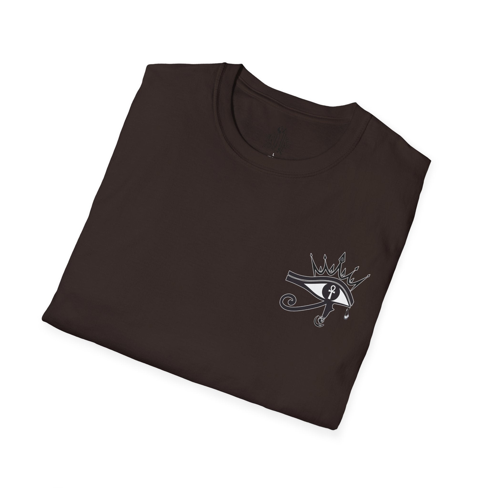 Eye of Horus Chest Logo Empress Tee — Minimal Egyptian Symbol T-Shirt