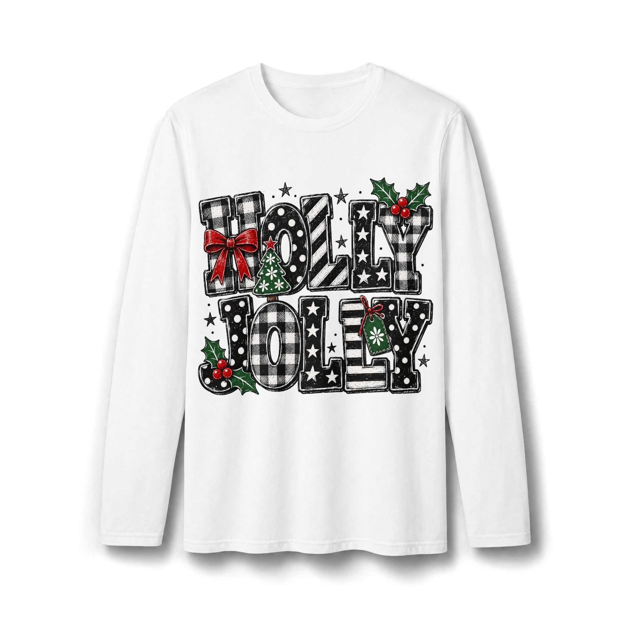 Merry Christmas Holiday Reindeer Long Sleeve T-Shirt