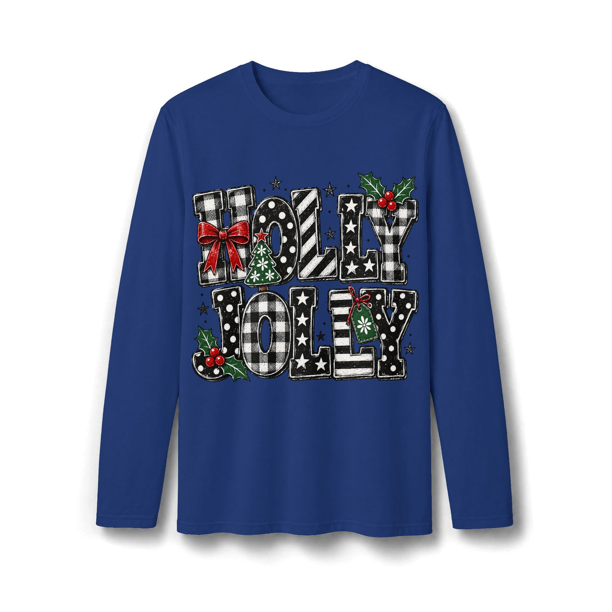 Merry Christmas Holiday Reindeer Long Sleeve T-Shirt