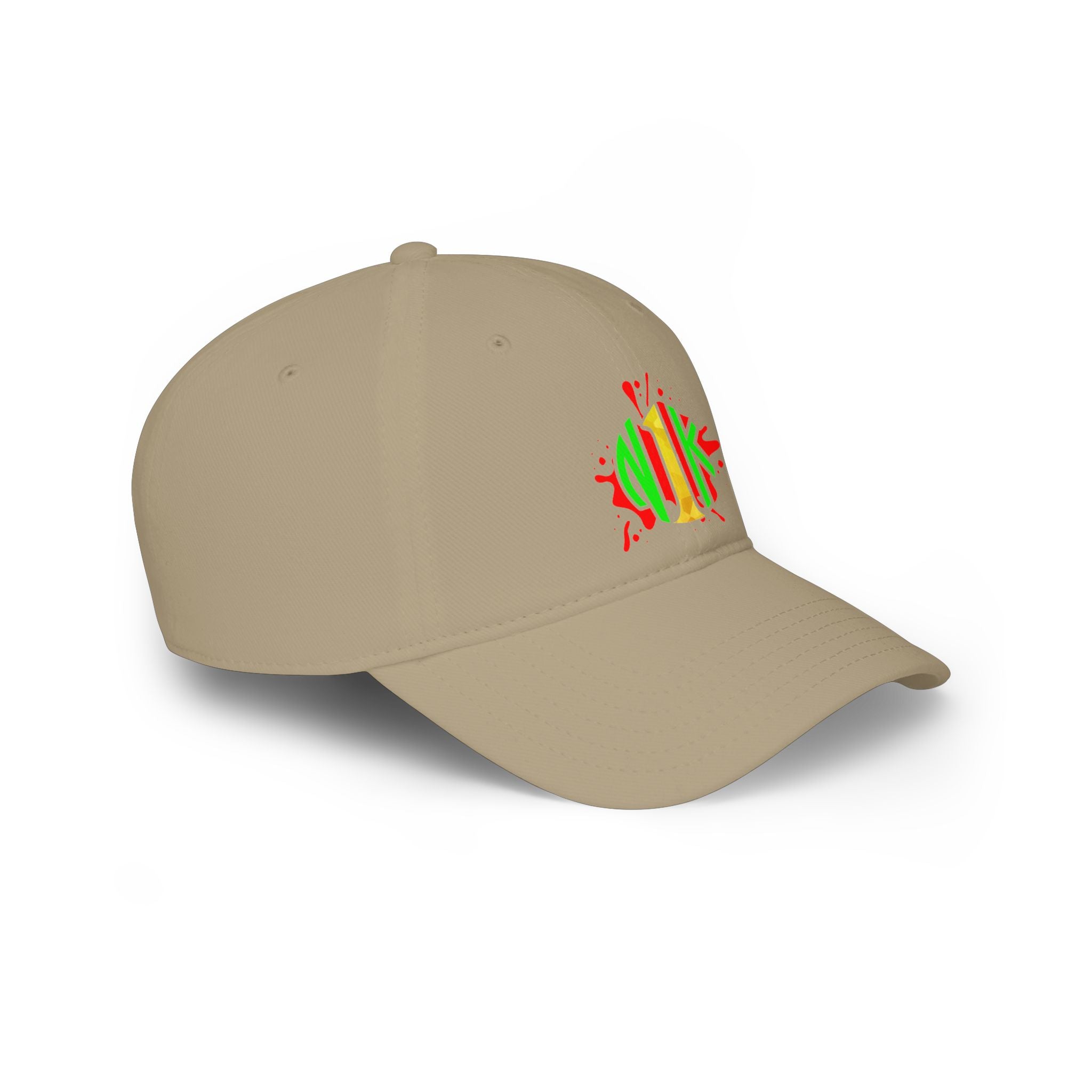 Custom Logo Low Profile Baseball Cap — Retro Splash Embroidered Logo