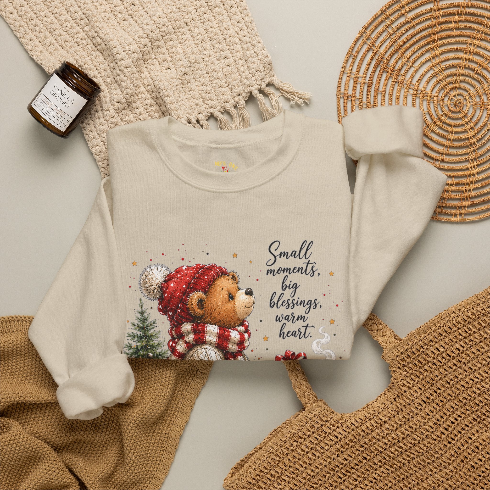 Christmas Bear Crewneck Sweatshirt – Cozy Holiday Teddy Bear Design