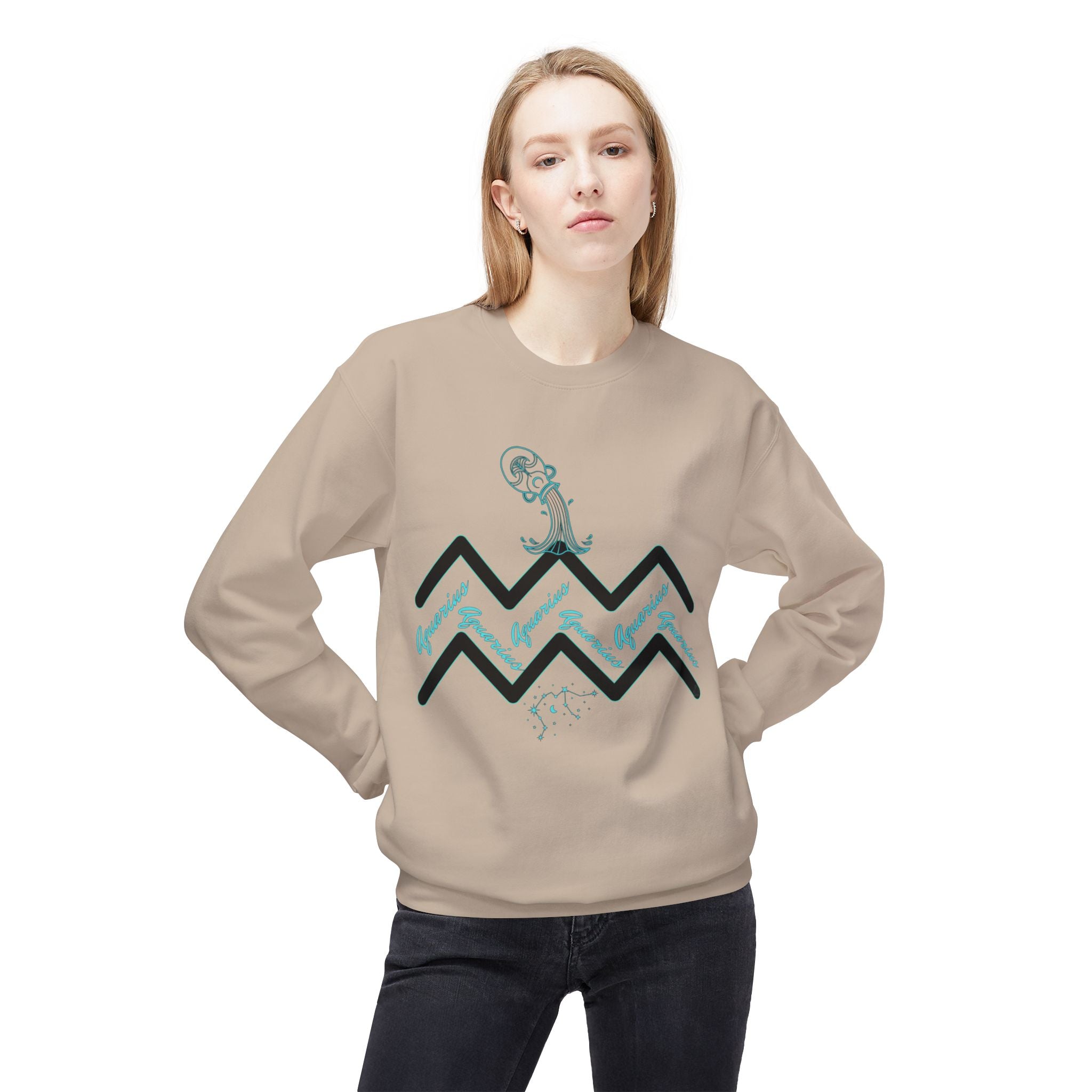 Aquarius Zodiac Sweatshirt — Water Wave Astrology Crewneck