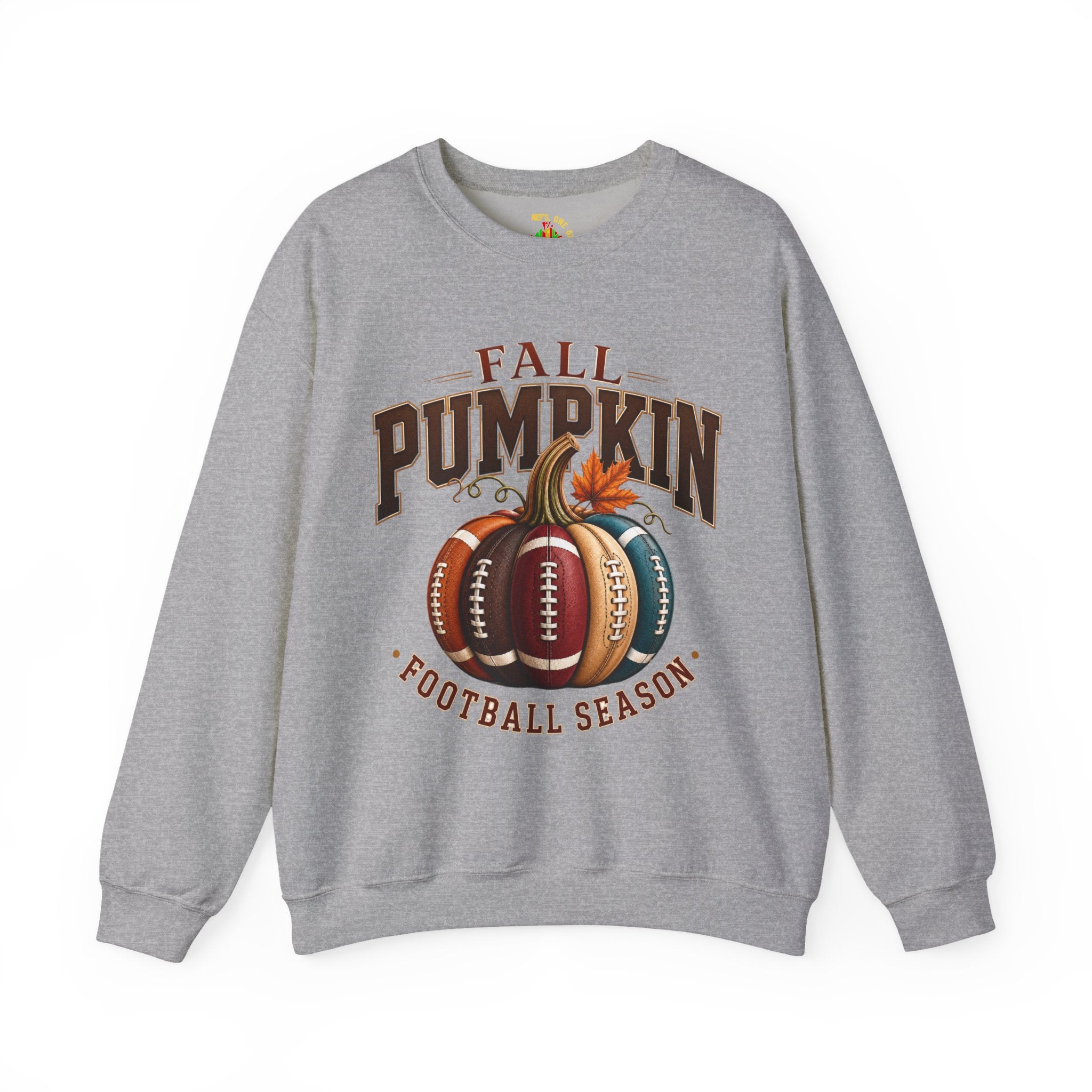Fall Pumpkin Football Season Crewneck Sweatshirt