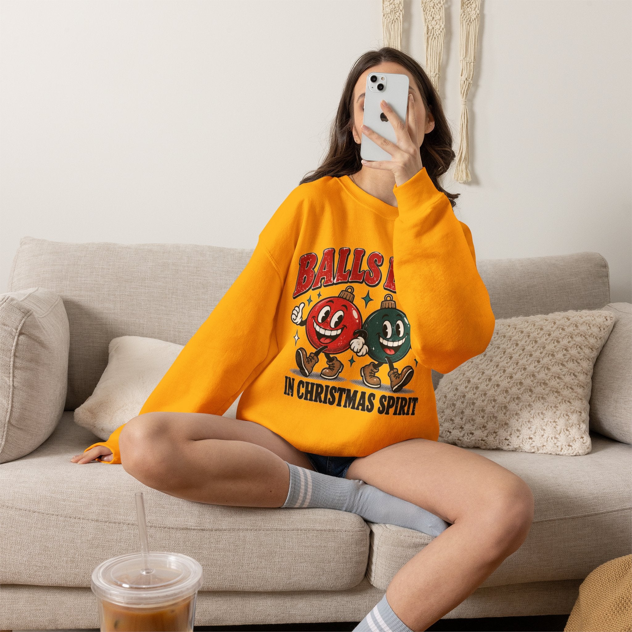 Balls Deep in Christmas Spirit Crewneck Sweatshirt