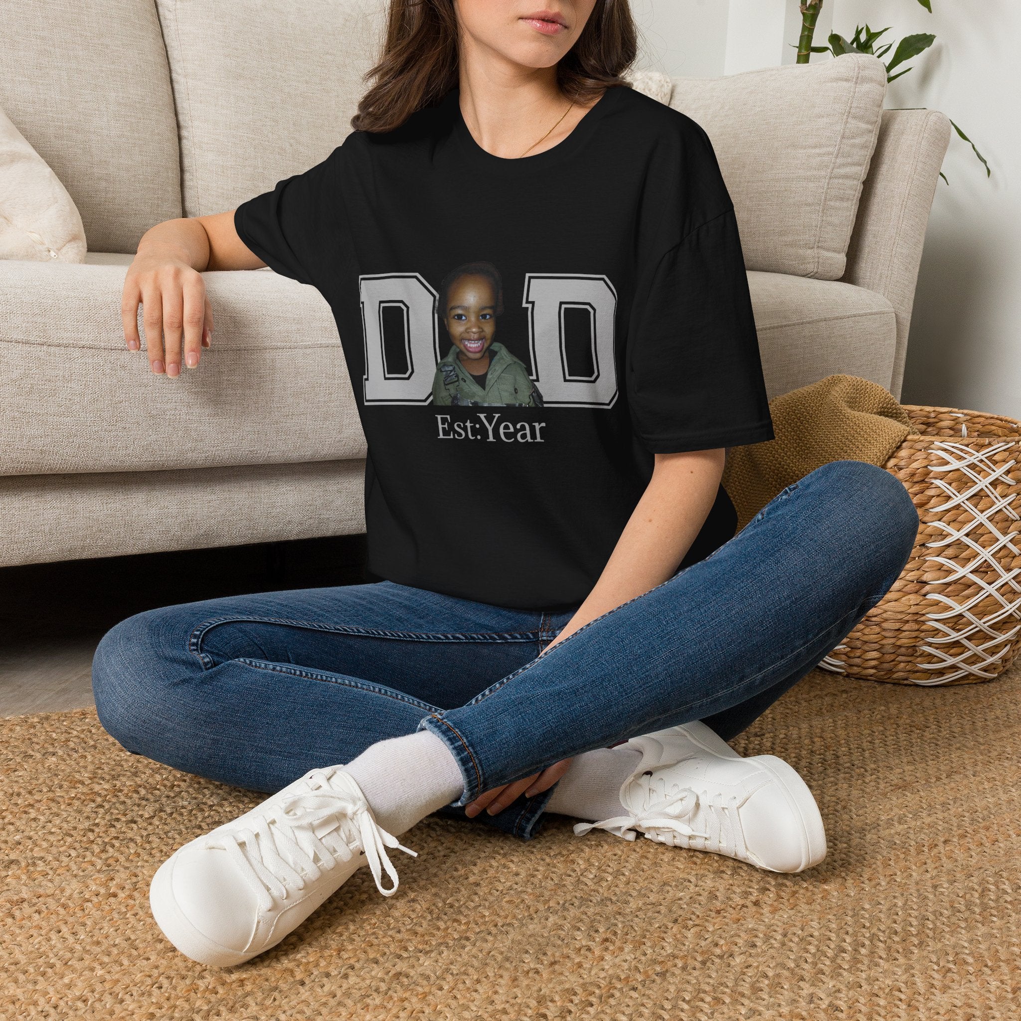 Celebrate dad with a custum t-shirt just add photo & birth year