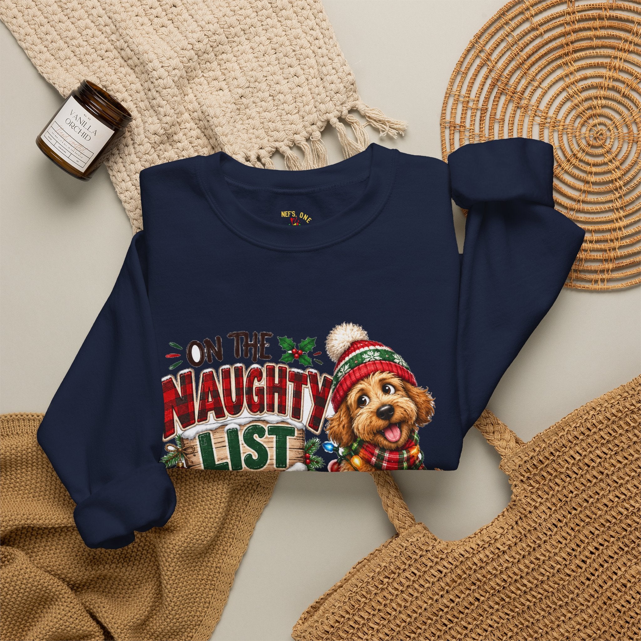 On the Naughty List and I Regret Nothing Christmas Crewneck Sweatshirt