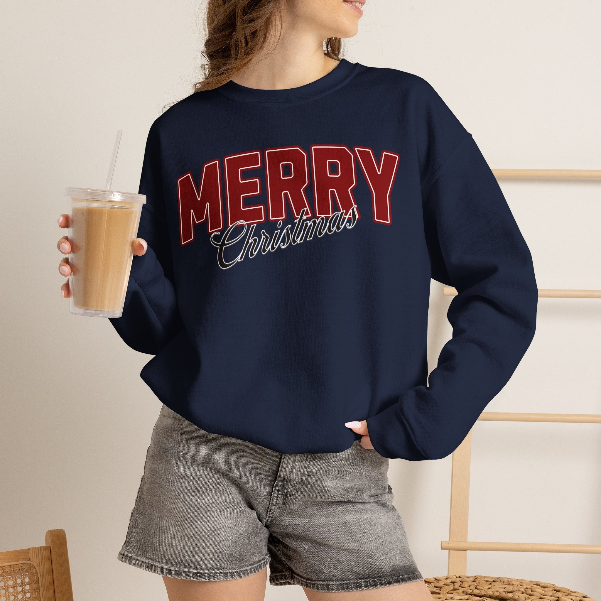 Merry Christmas Personalized Family Name Sweatshirt