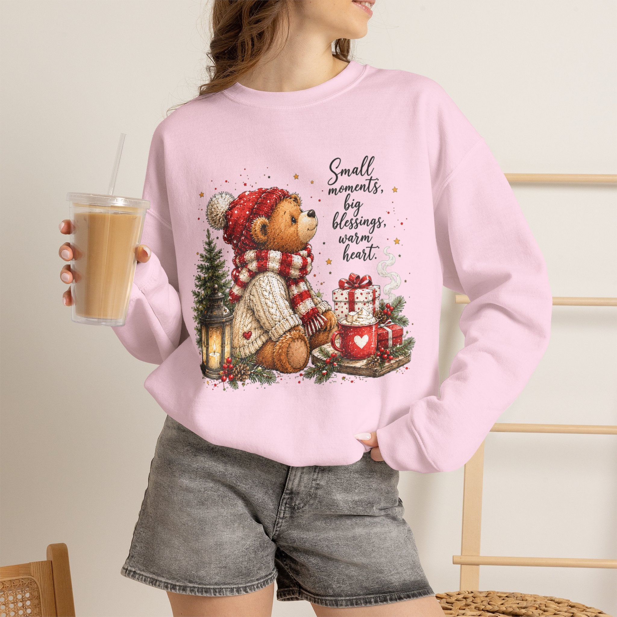 Christmas Bear Crewneck Sweatshirt – Cozy Holiday Teddy Bear Design
