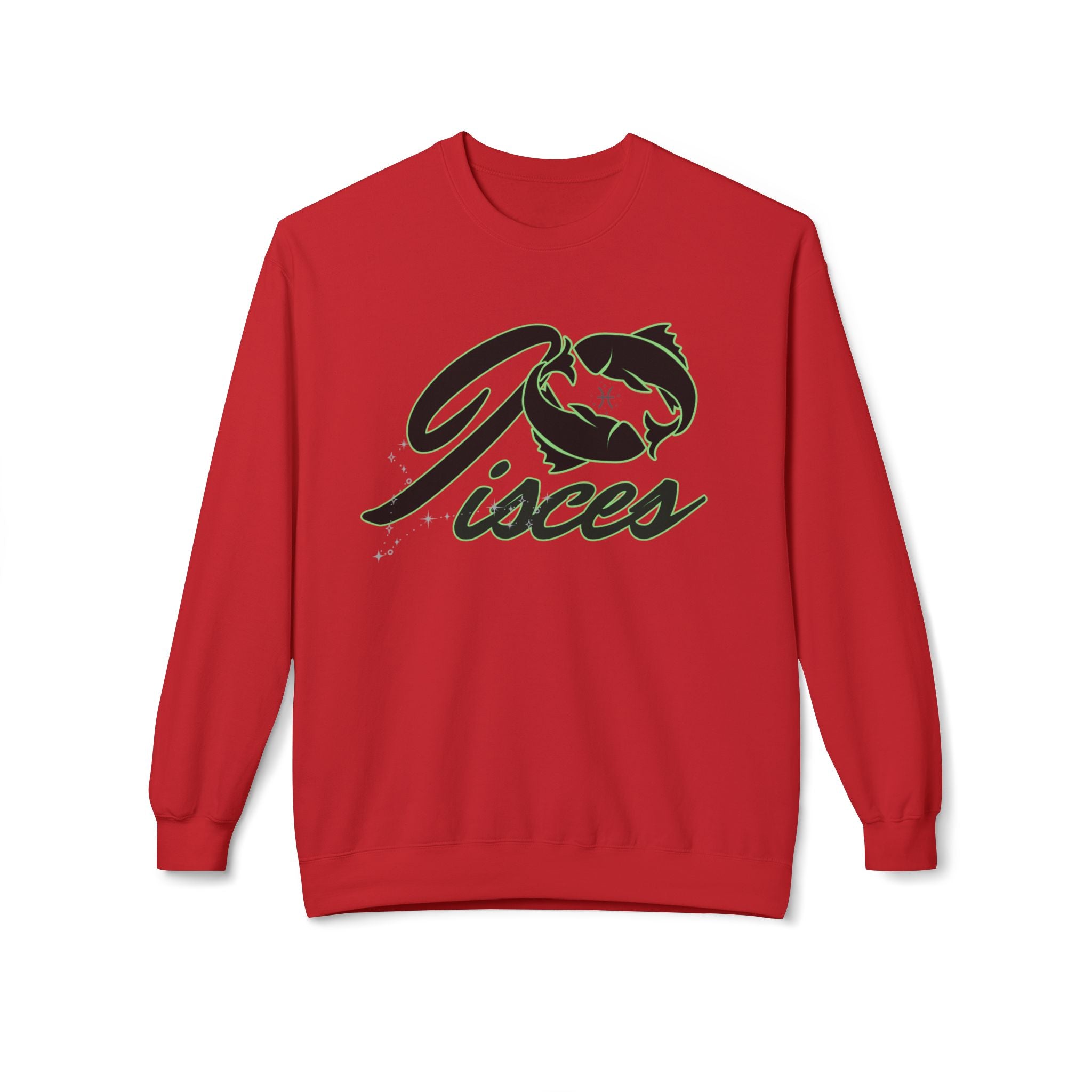 Pisces Zodiac Crewneck Sweatshirt — Astrological Fish Graphic