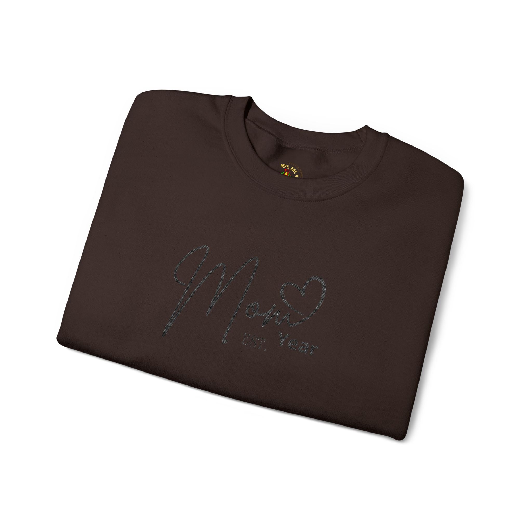 Mom Est. Year Embroidered Customizable Crewneck Sweatshirt