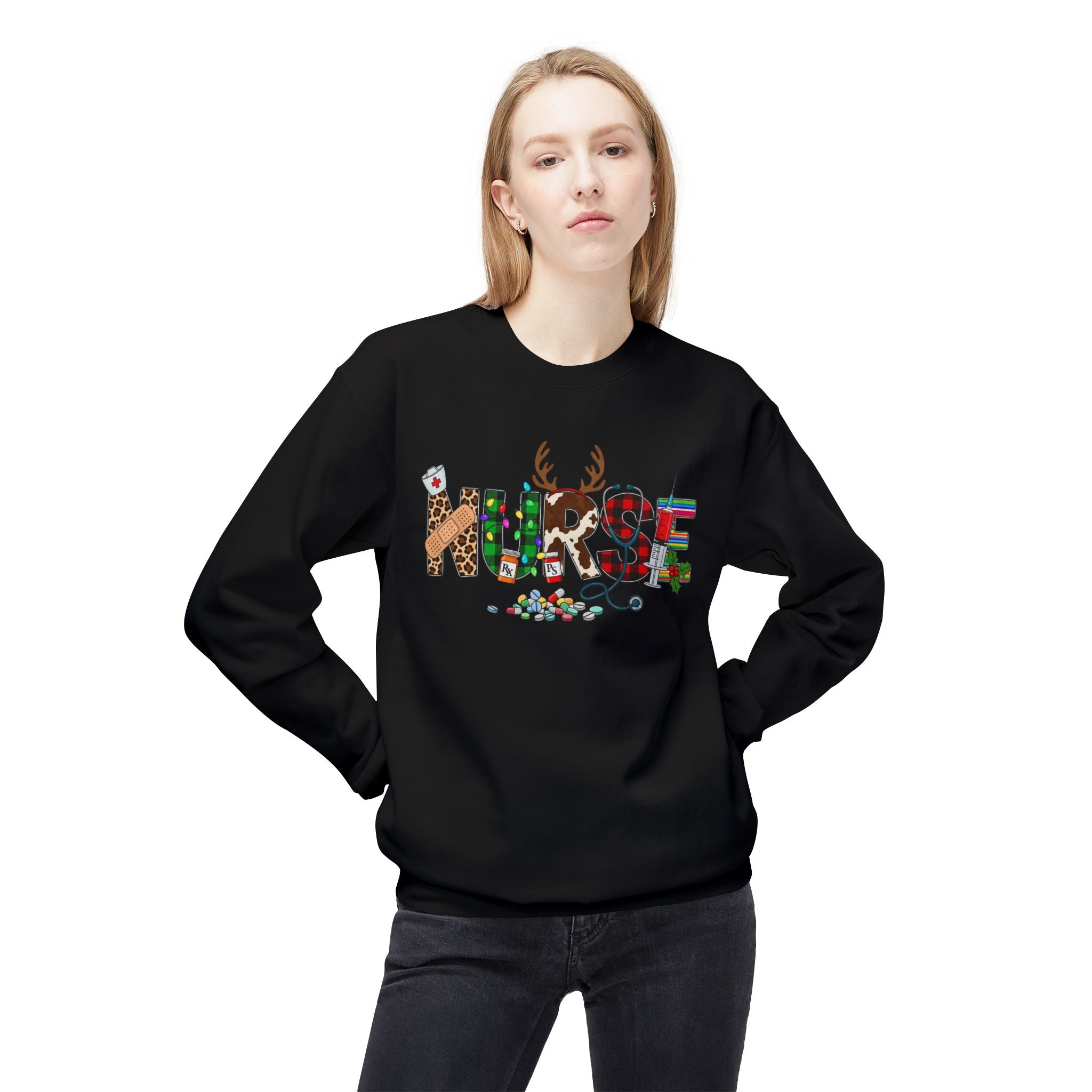 Nurse Christmas Crewneck Sweatshirt – Festive Medical Holiday Gift