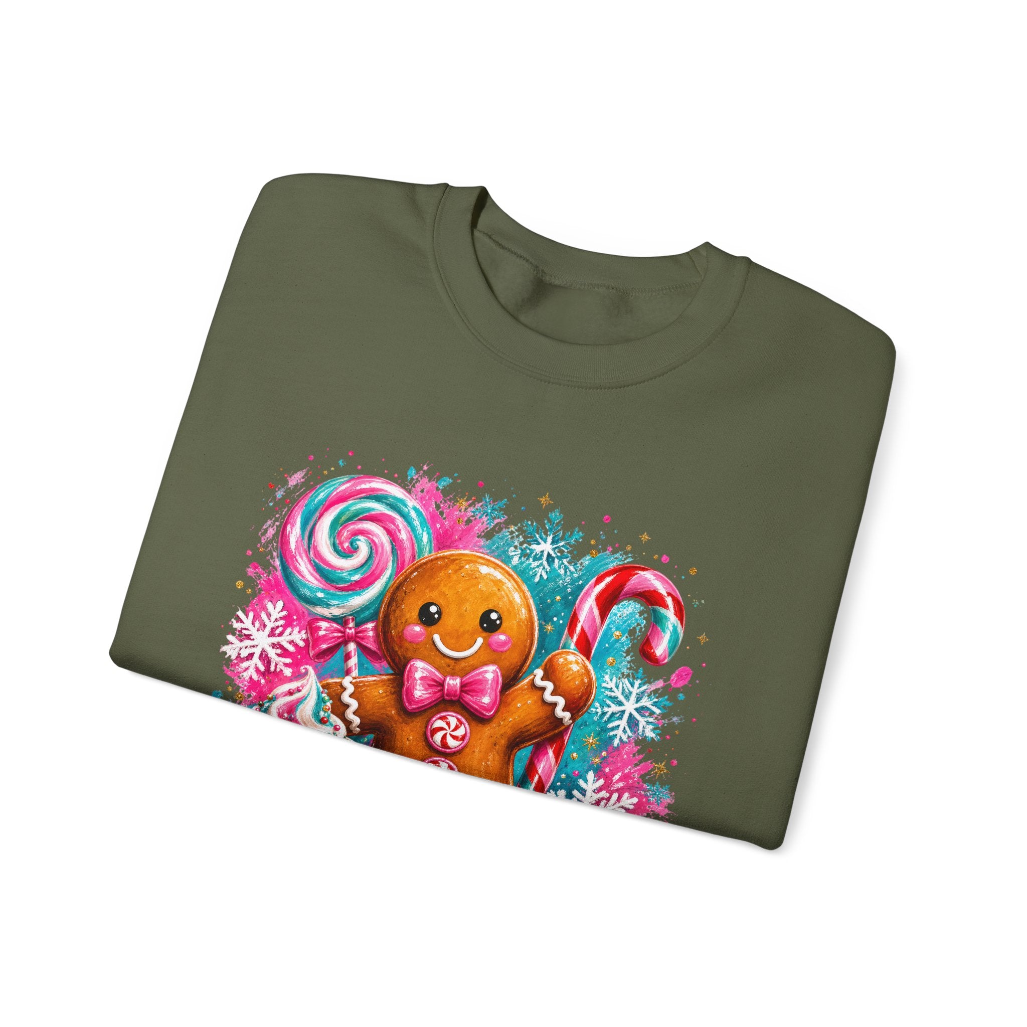 Christmas Gingerbread & Reindeer Crewneck Sweatshirt