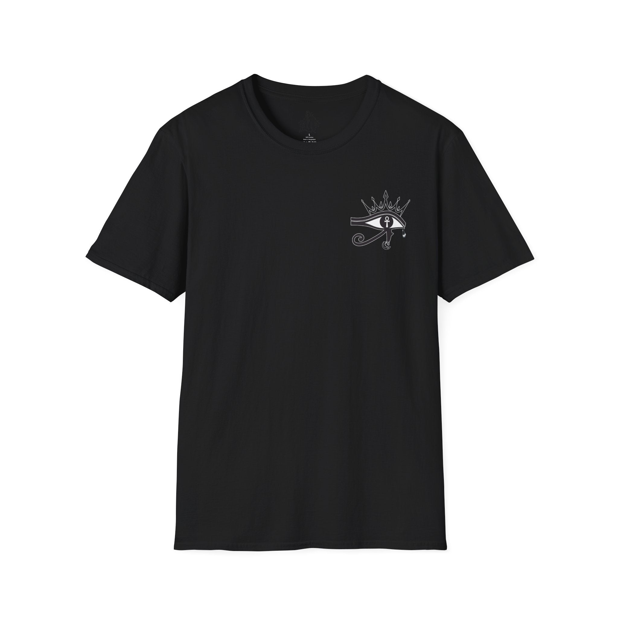 Eye of Horus Chest Logo Empress Tee — Minimal Egyptian Symbol T-Shirt