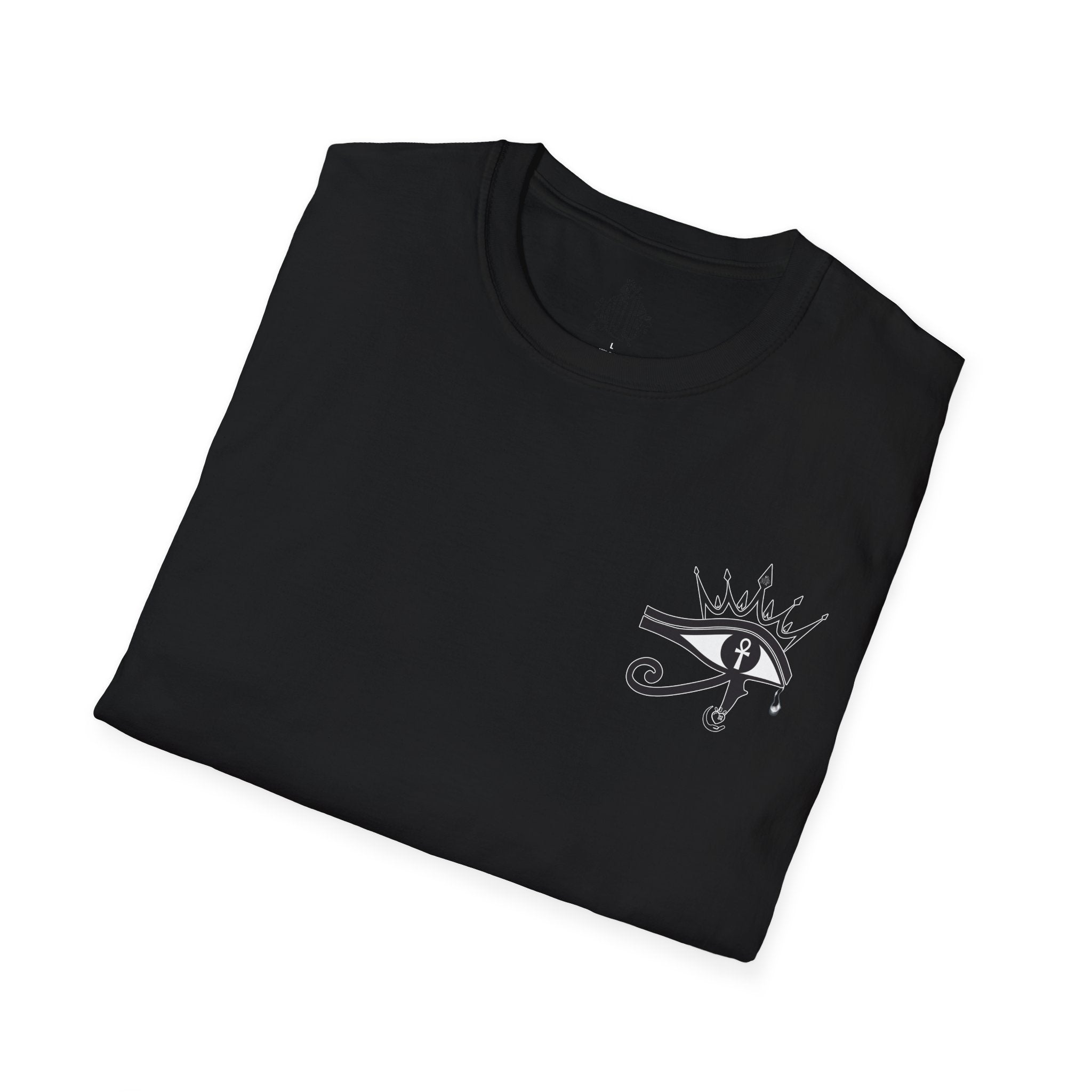 Eye of Horus Chest Logo Empress Tee — Minimal Egyptian Symbol T-Shirt