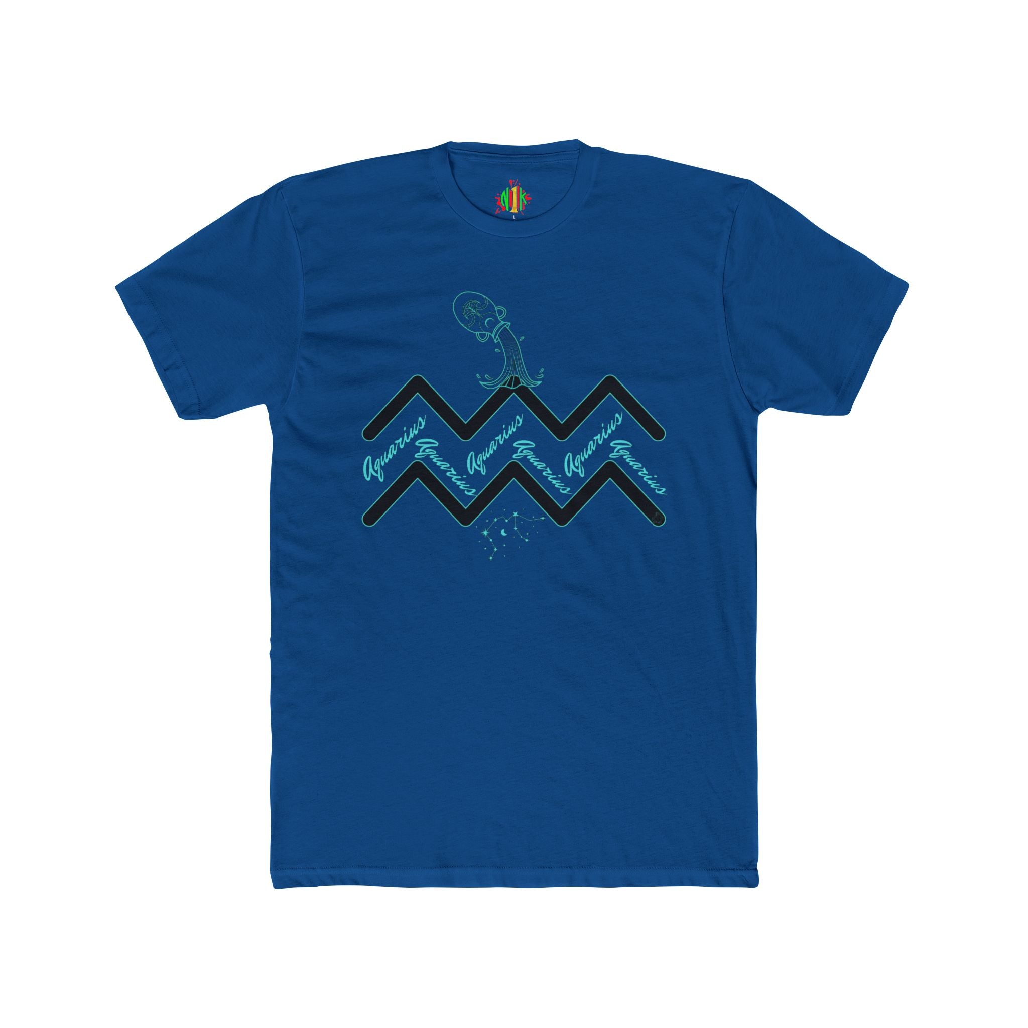 Watering Aquarius Zodiac Tee — Minimalist Wave Graphic "Aquarius" Shirt