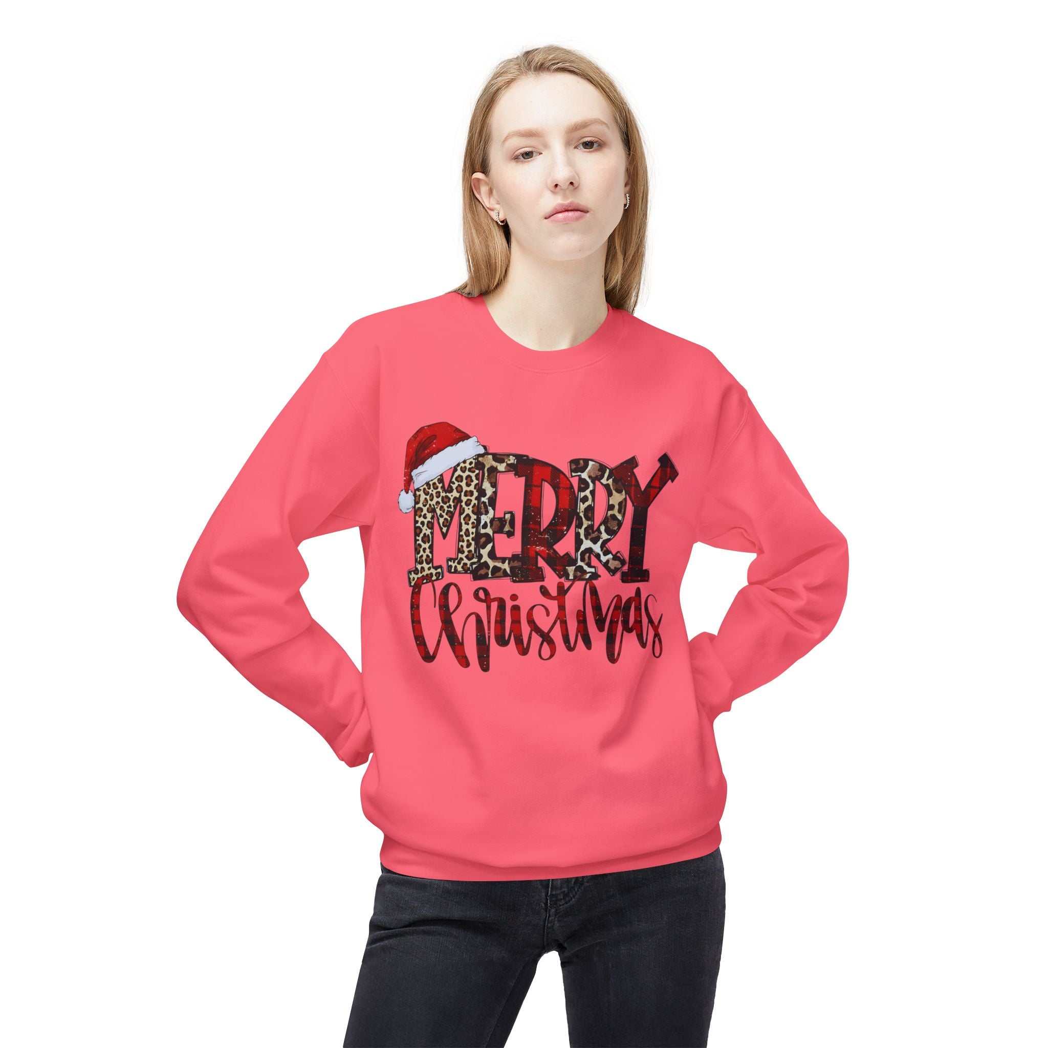 Merry Christmas Leopard Plaid SweatshirtSweatshirtMerry Christmas Leopard Plaid