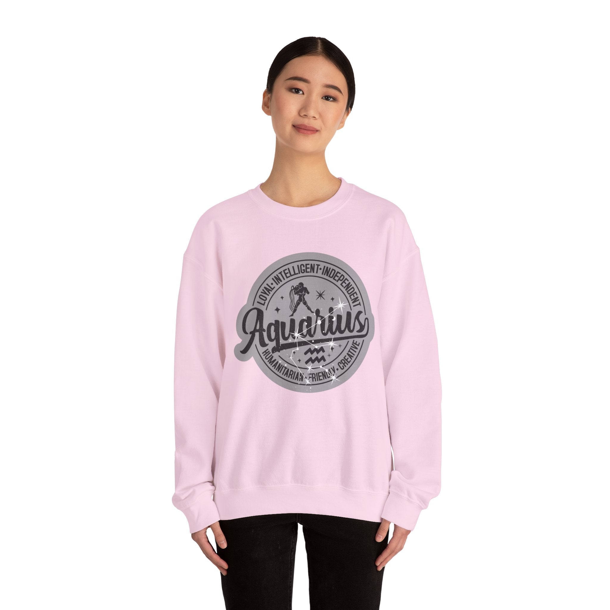 Aquarius Zodiac Unisex Casual Crewneck Sweatshirt