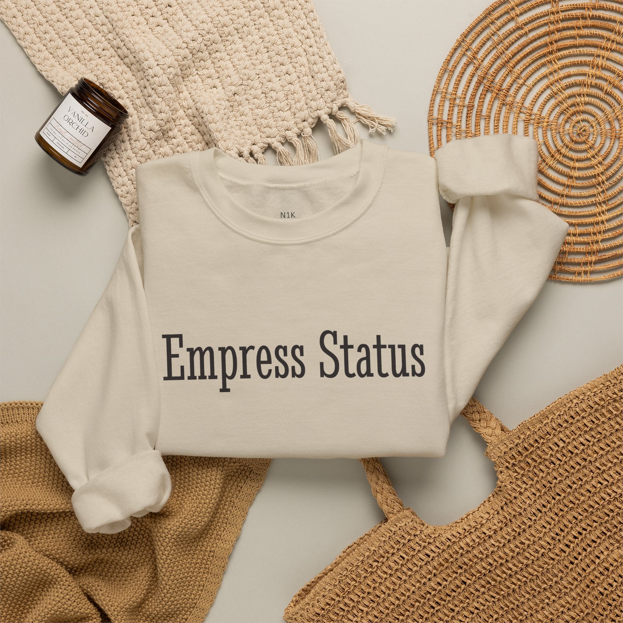 Empress Status Black Glitter Print Unisex Heavy Blend™ Crewneck Sweatshirt