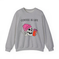 Skeleton Coffee Is Life Unisex Heavy Blend™ Crewneck Sweatshirt