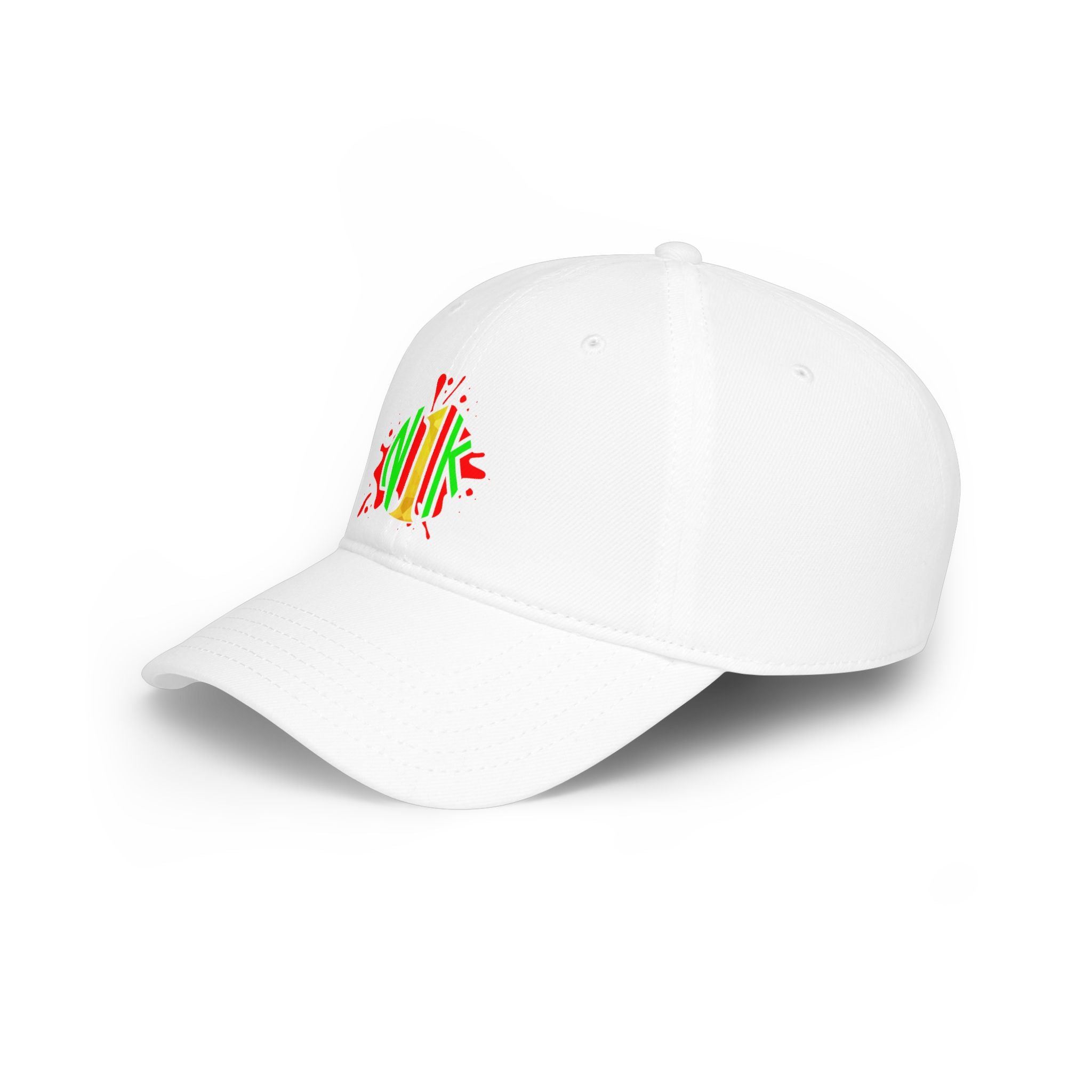 Custom Logo Low Profile Baseball Cap — Retro Splash Embroidered Logo