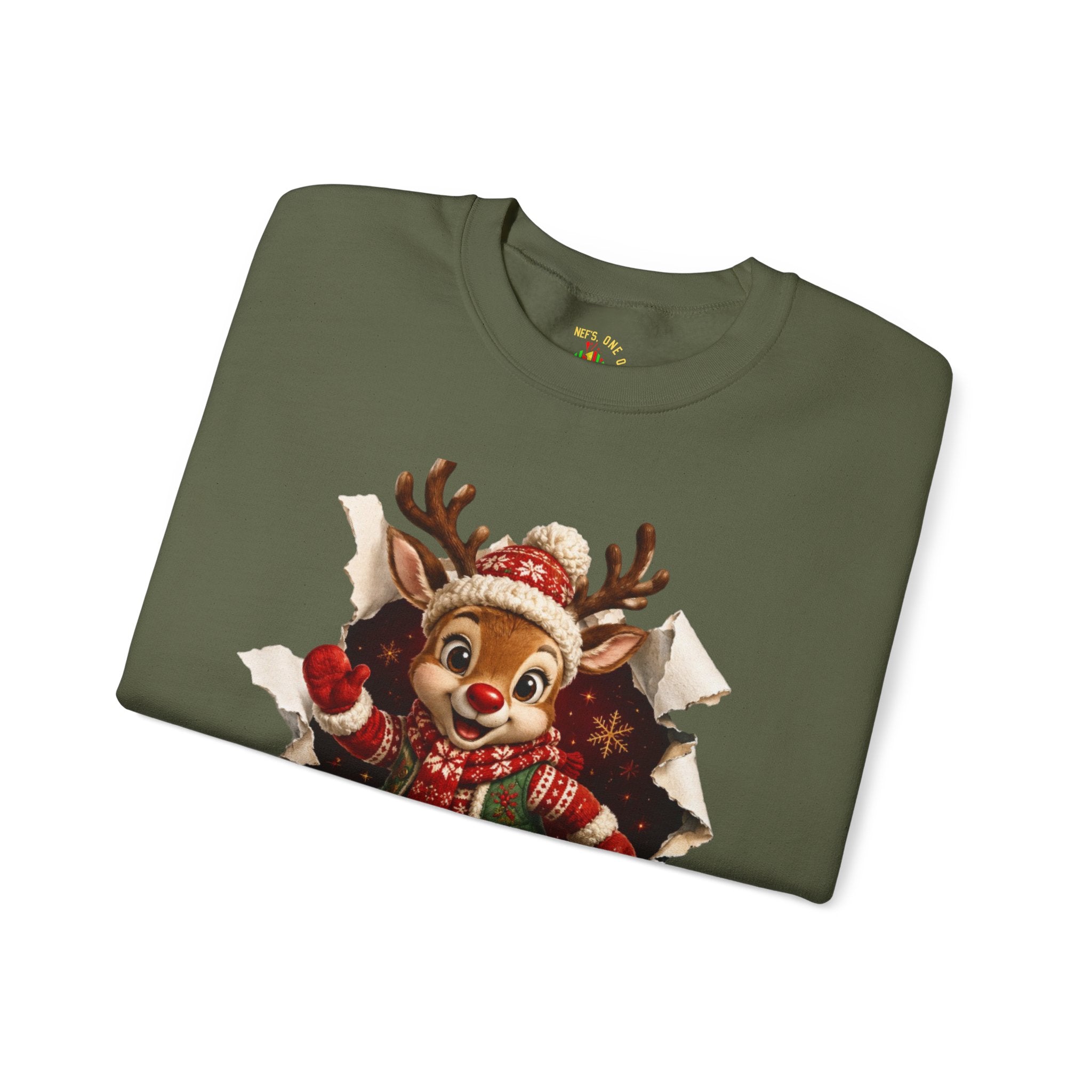 Festive Christmas Reindeer Crewneck Sweatshirt
