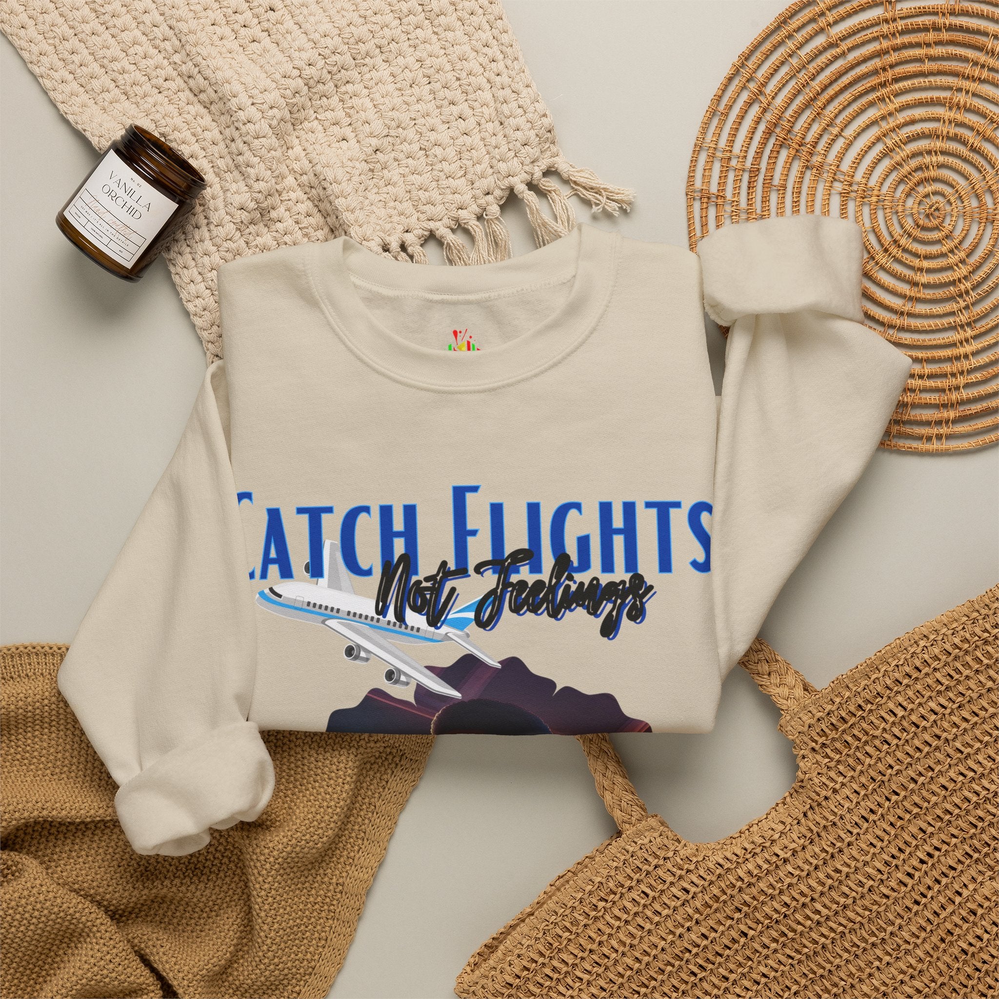 Catch flights not feelings Unisex Heavy Blend™ Crewneck Sweatshirt