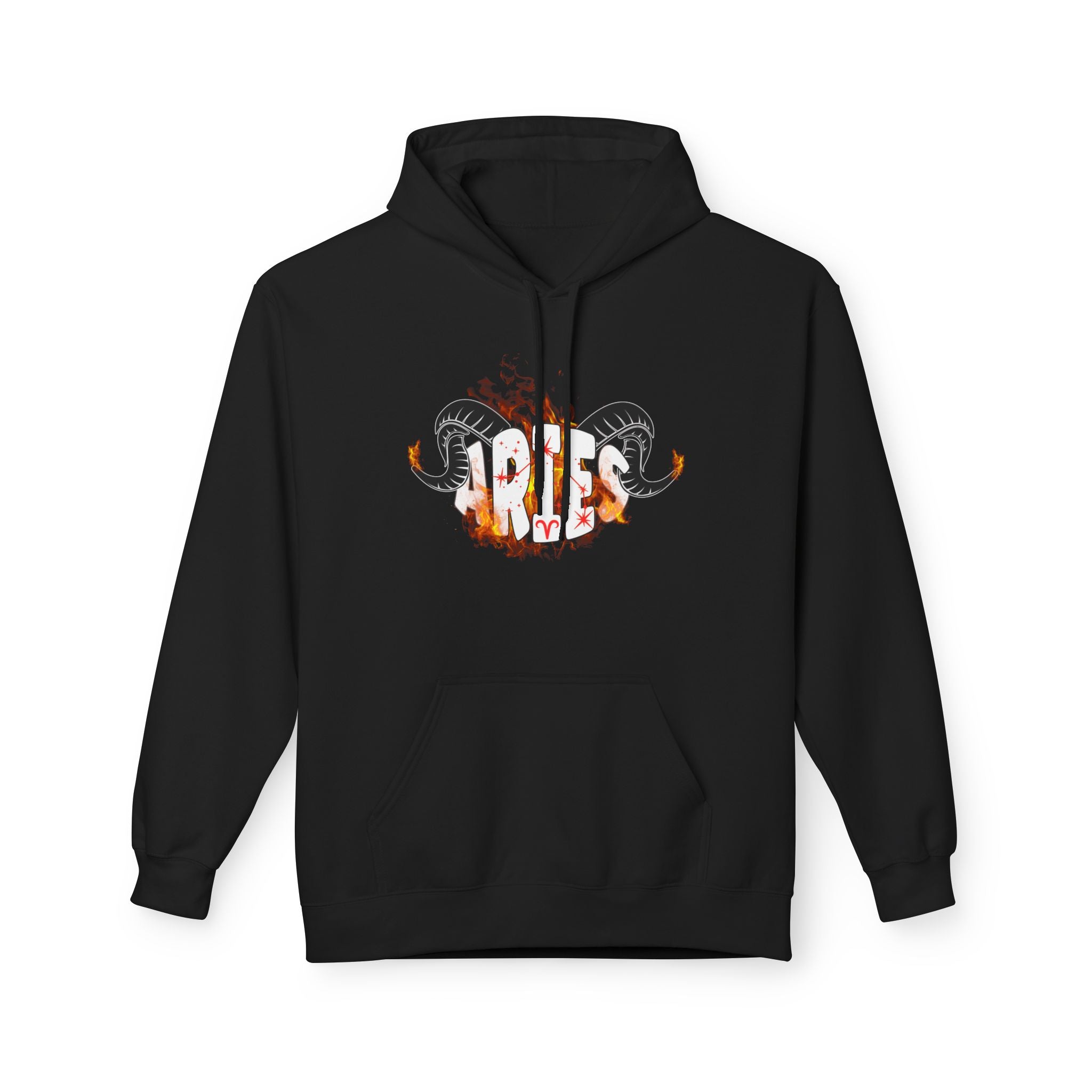 Aries Ram on fire Hoodie — Unisex Zodiac Astrology Hoodie with 'Aries' Design