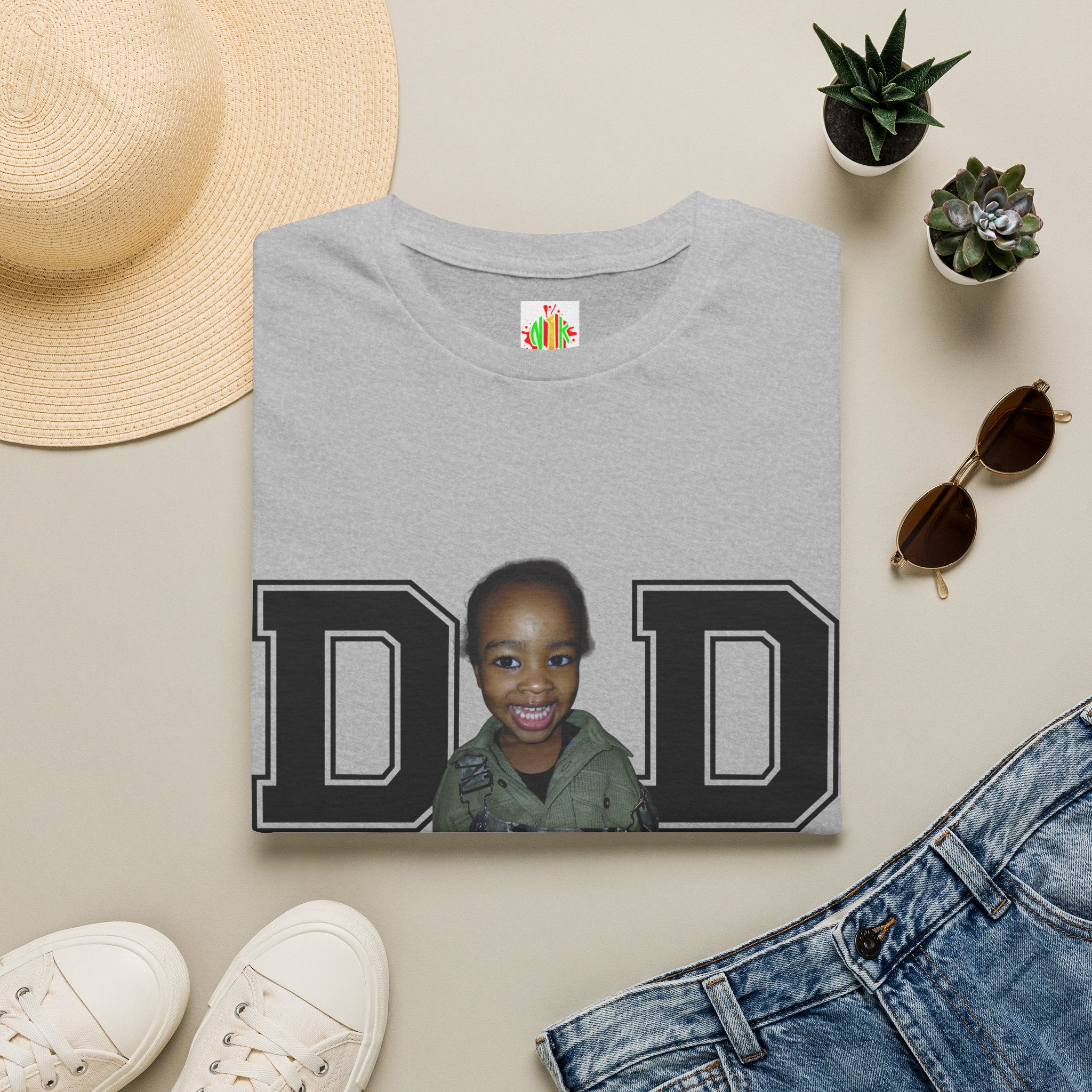 Celebrate dad with a custum t-shirt just add photo & birth year