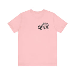 Her Clyde with Bonnie Valentine Casual Soft Unisex Jersey Crew Neck Short Sleeve Tee