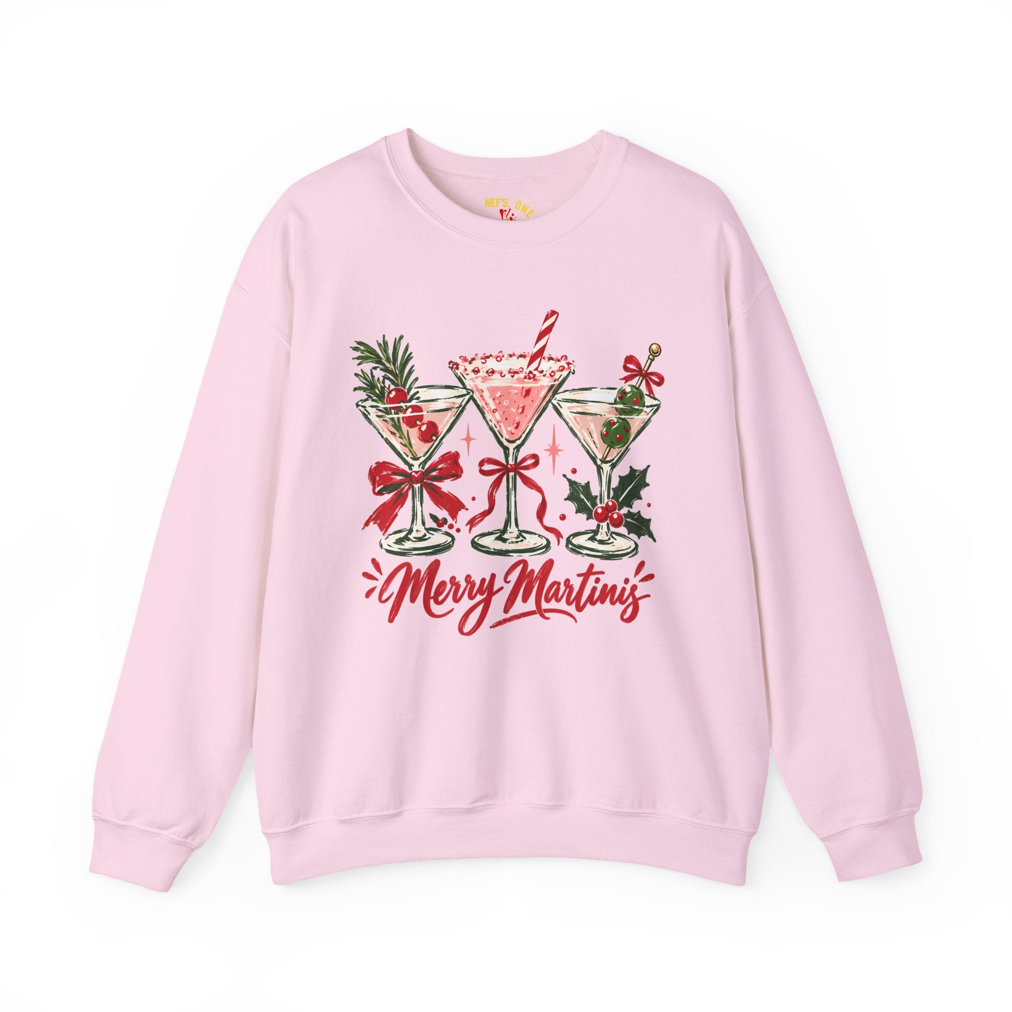 Merry Martinis Christmas Cocktail Crewneck Sweatshirt