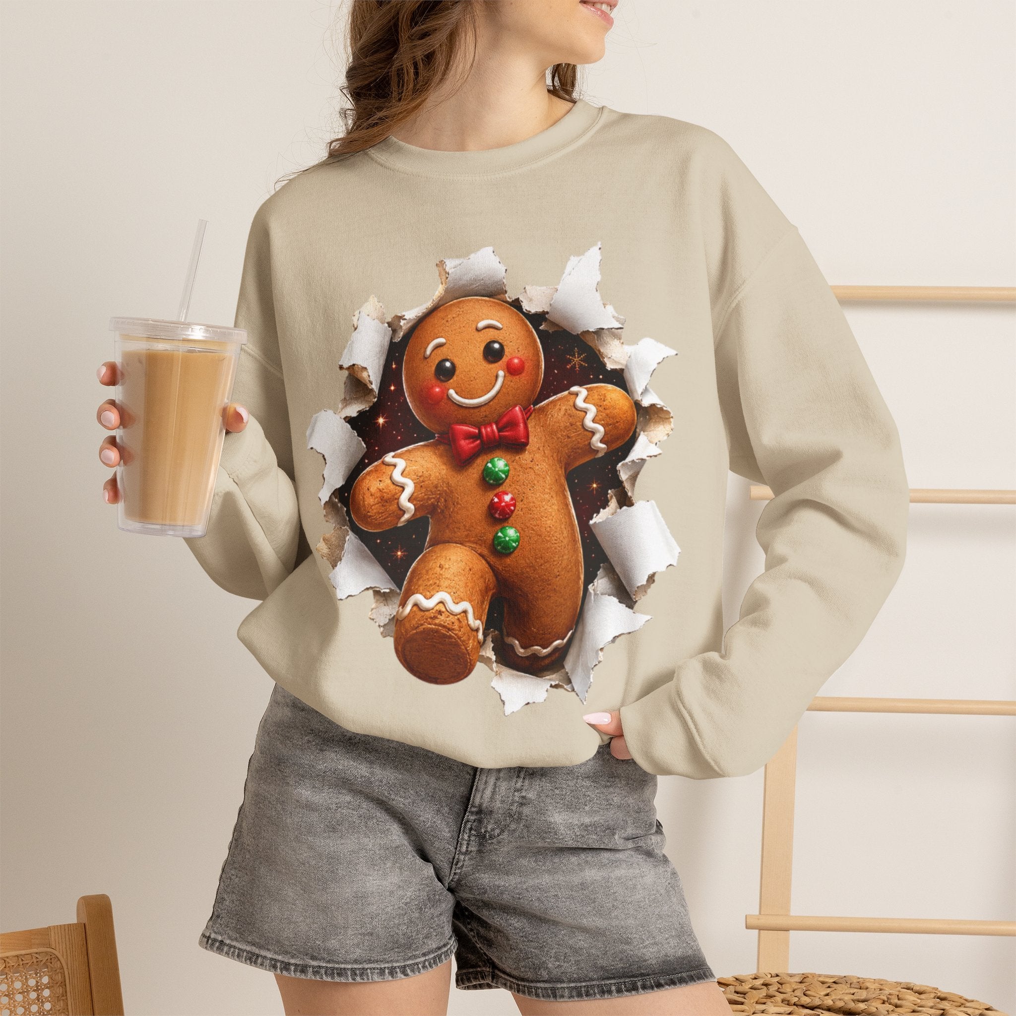 Gingerbread Man Christmas Crewneck Sweatshirt