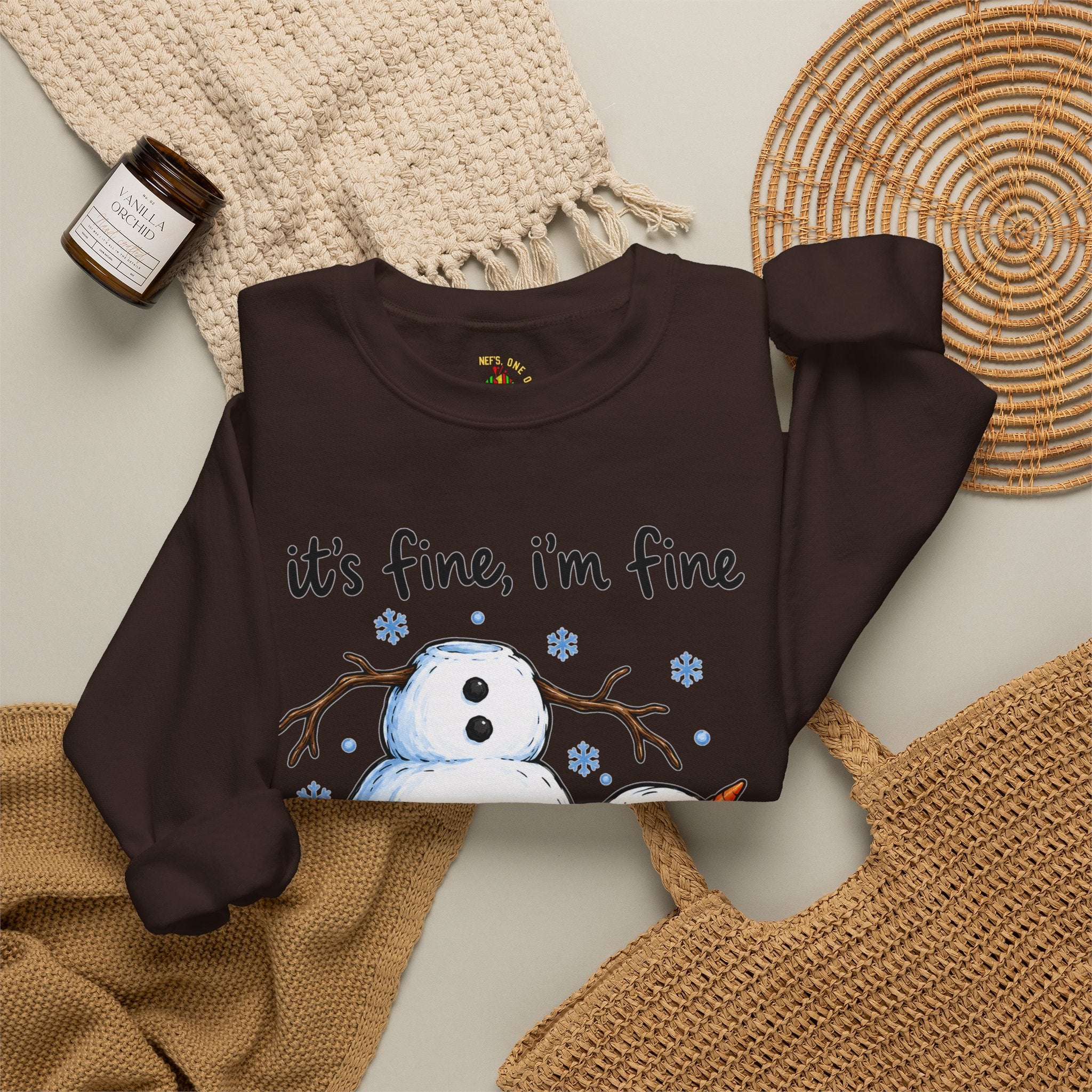 It’s Fine, I’m Fine, Everything Is Fine Snowman Christmas Sweatshirt
