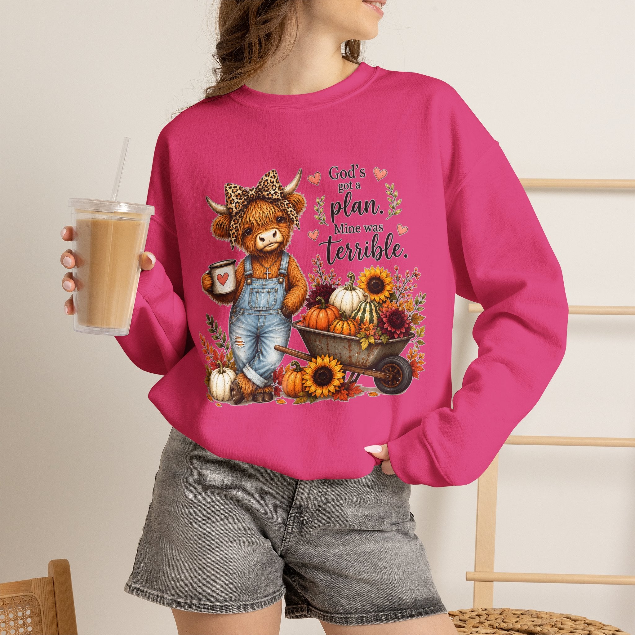 God’s Plan, Mine Was Terrible Bear Fall Crewneck Sweatshirt