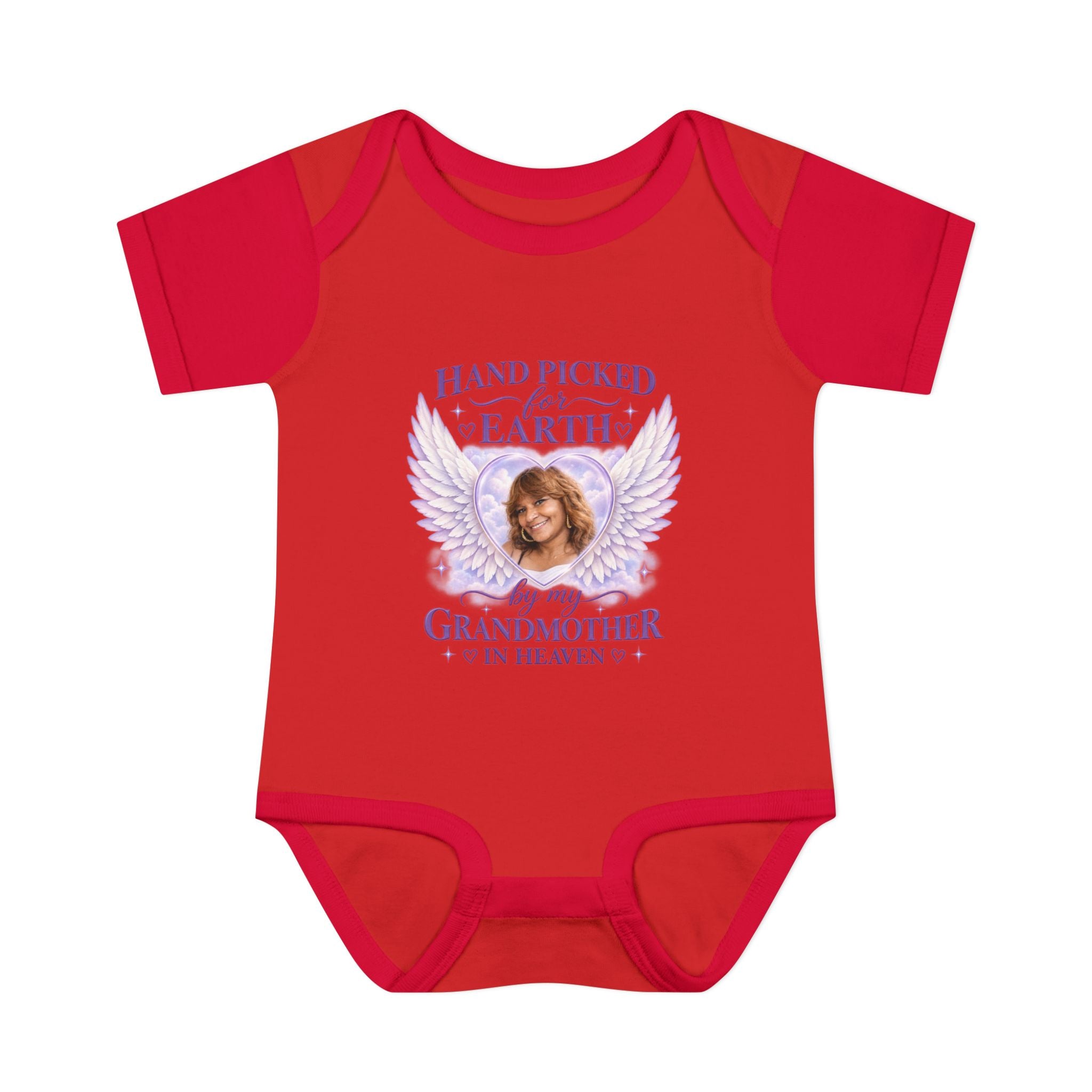 Mariah Infant Another Customized Smile Bodysuit "Handpicked for Earth by My Grandma in Heaven" – Memorial Baby Onesie