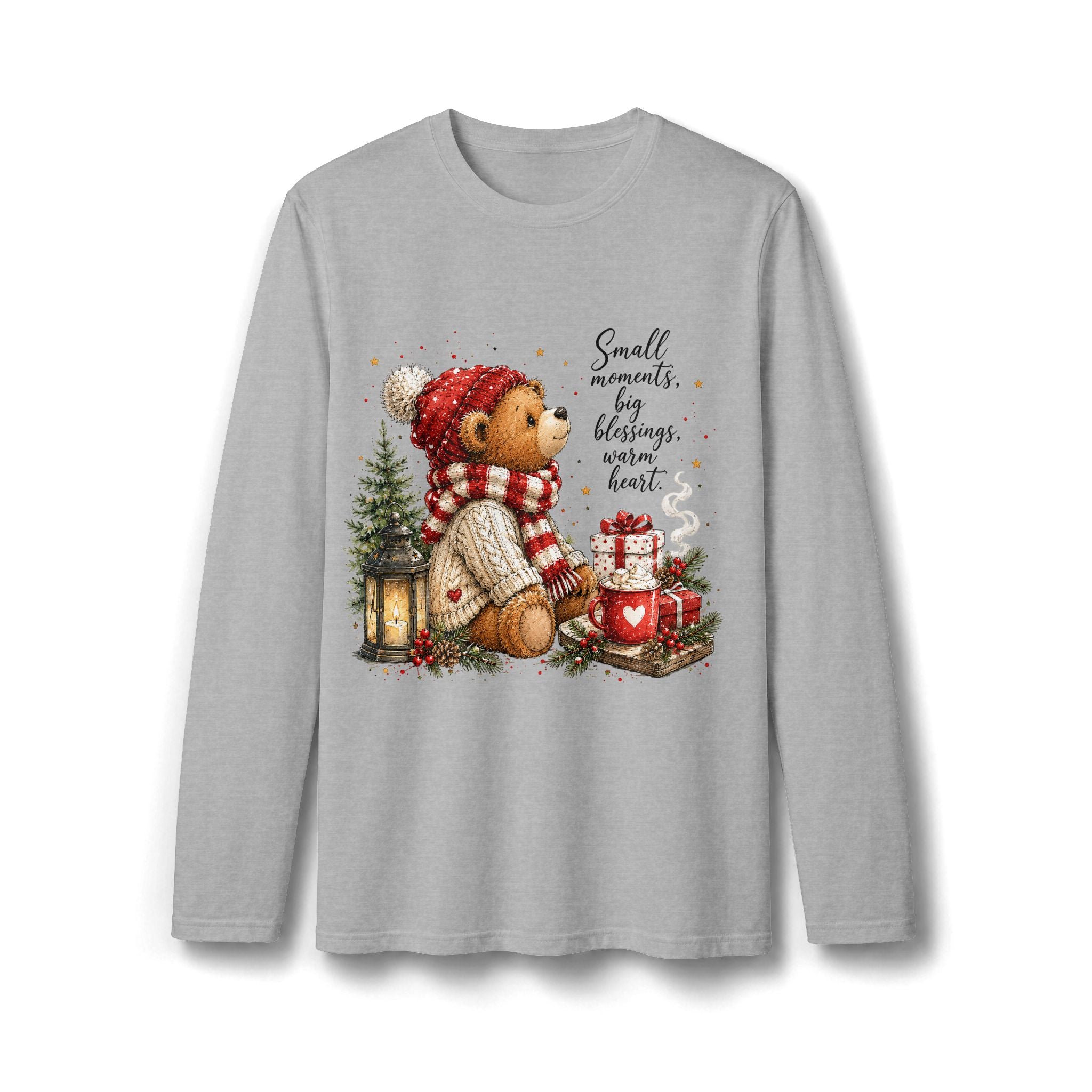 Christmas Teddy Bear & Gingerbread Man Long Sleeve T-Shirt
