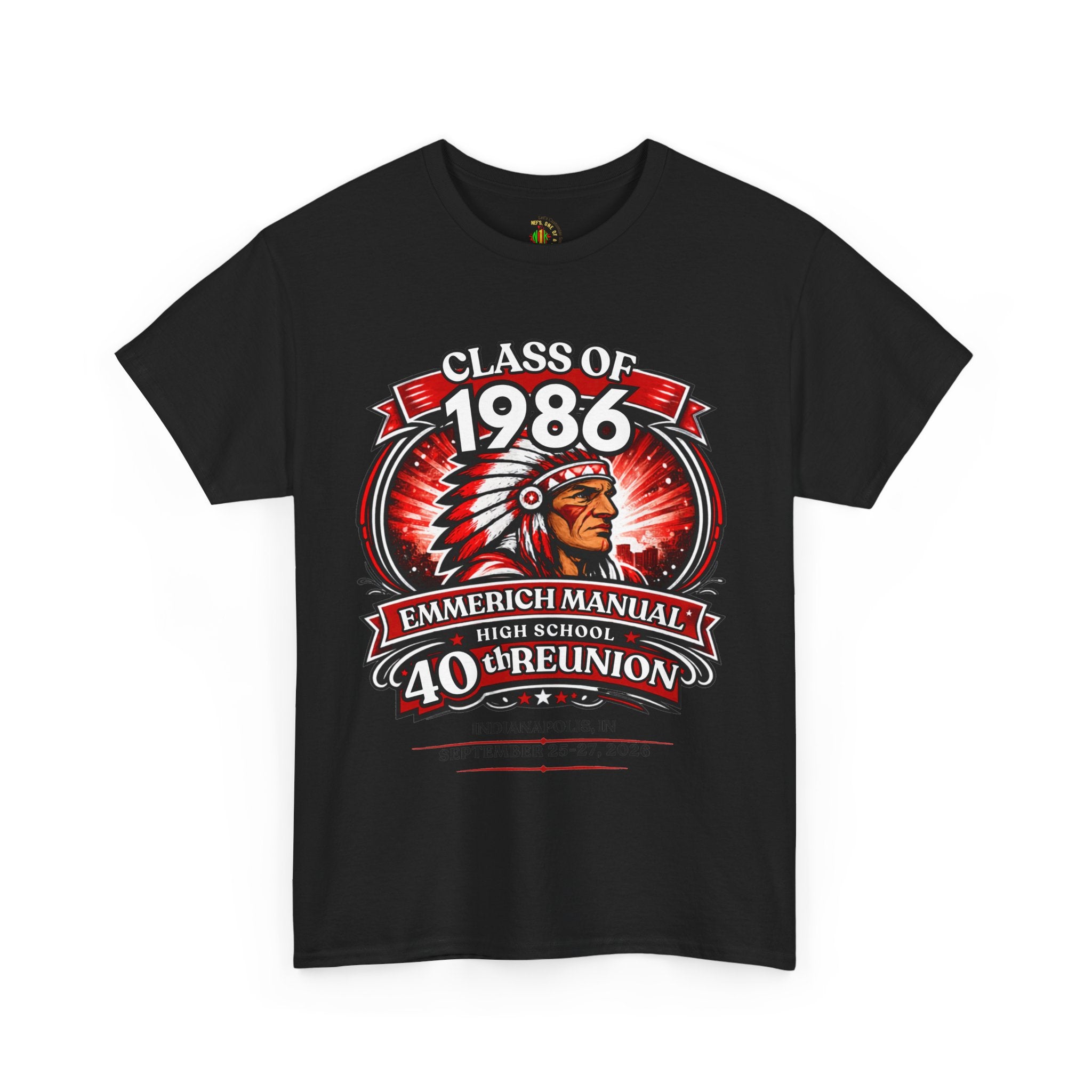 Upn to 5X Class of 1986 40th Reunion T-Shirt — Emmerich Manual High School Alumni Tee - Another Customized Smile