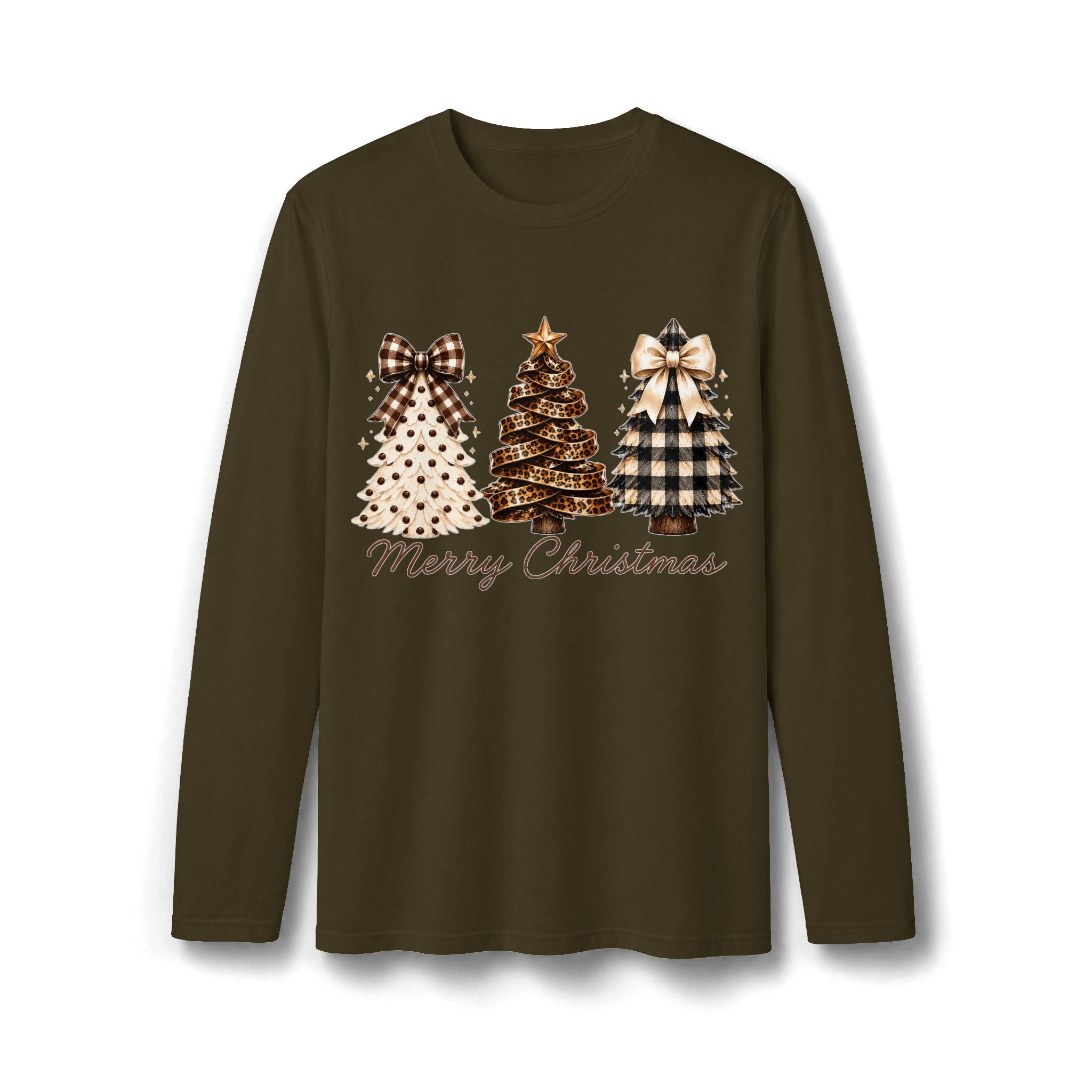 Merry Christmas Gingerbread Christmas Tree Long Sleeve T-Shirt