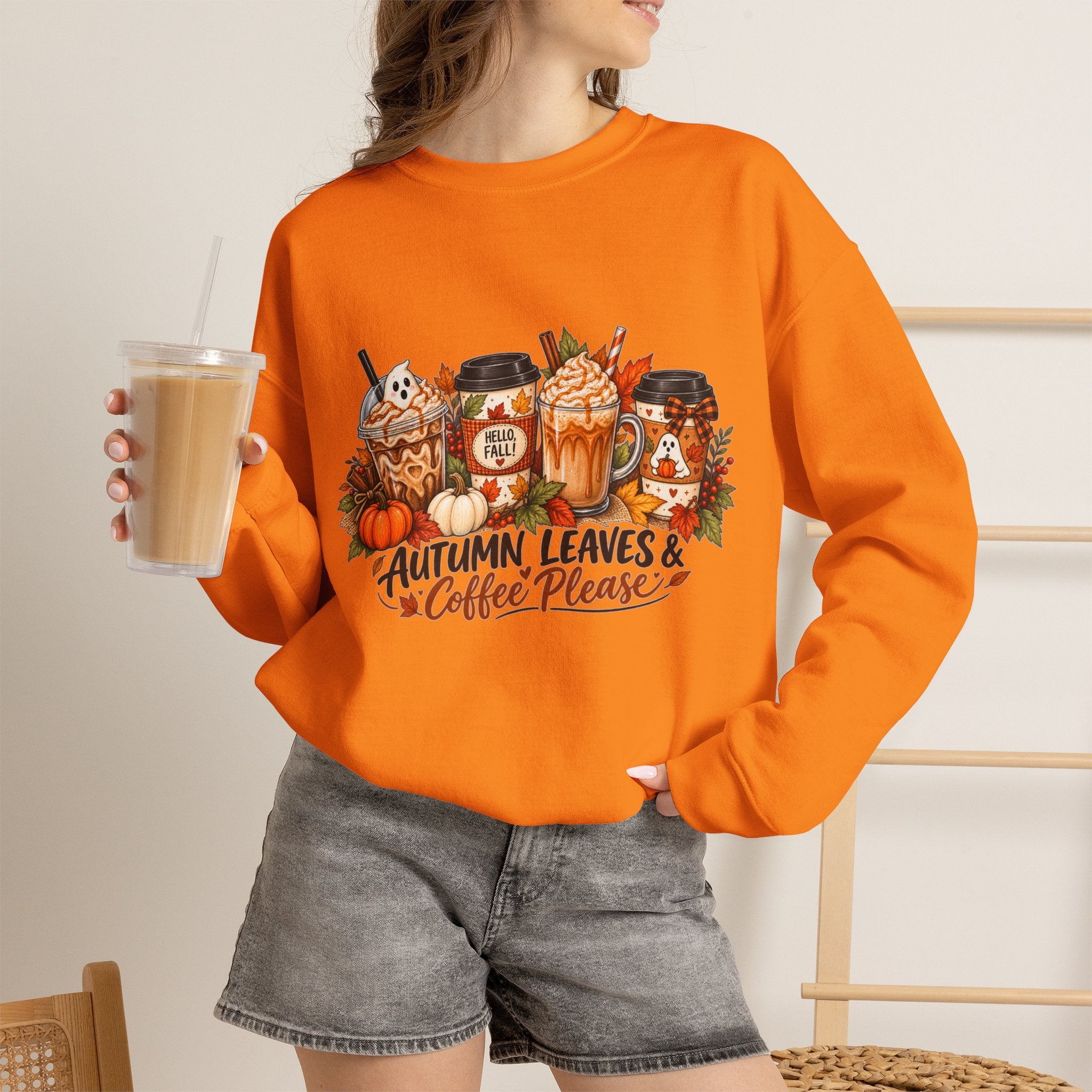 Autumn Leaves & Coffee Please Sweatshirt