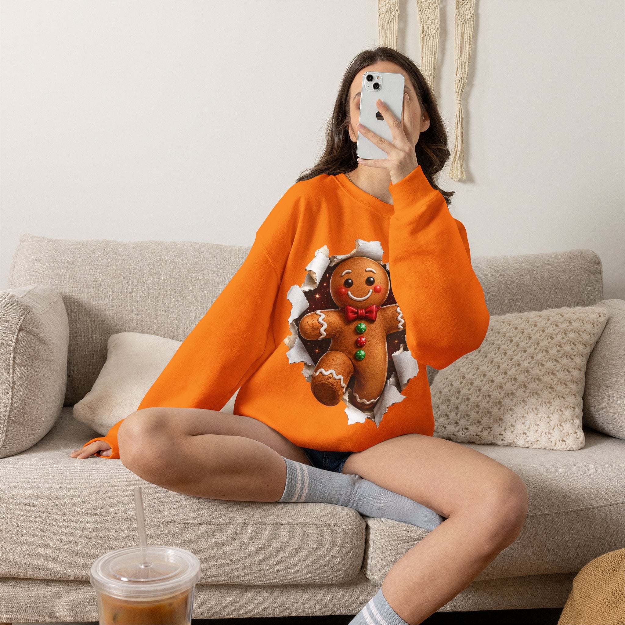 Gingerbread Man Christmas Crewneck Sweatshirt