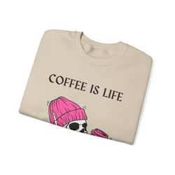 Skeleton Coffee Is Life Unisex Heavy Blend™ Crewneck Sweatshirt