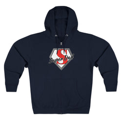 Super Dad Unisex Zip Hoodie | Perfect for Father's Day, Cool Dad Gifts, Family Outings, Casual Wear, Birthday Present