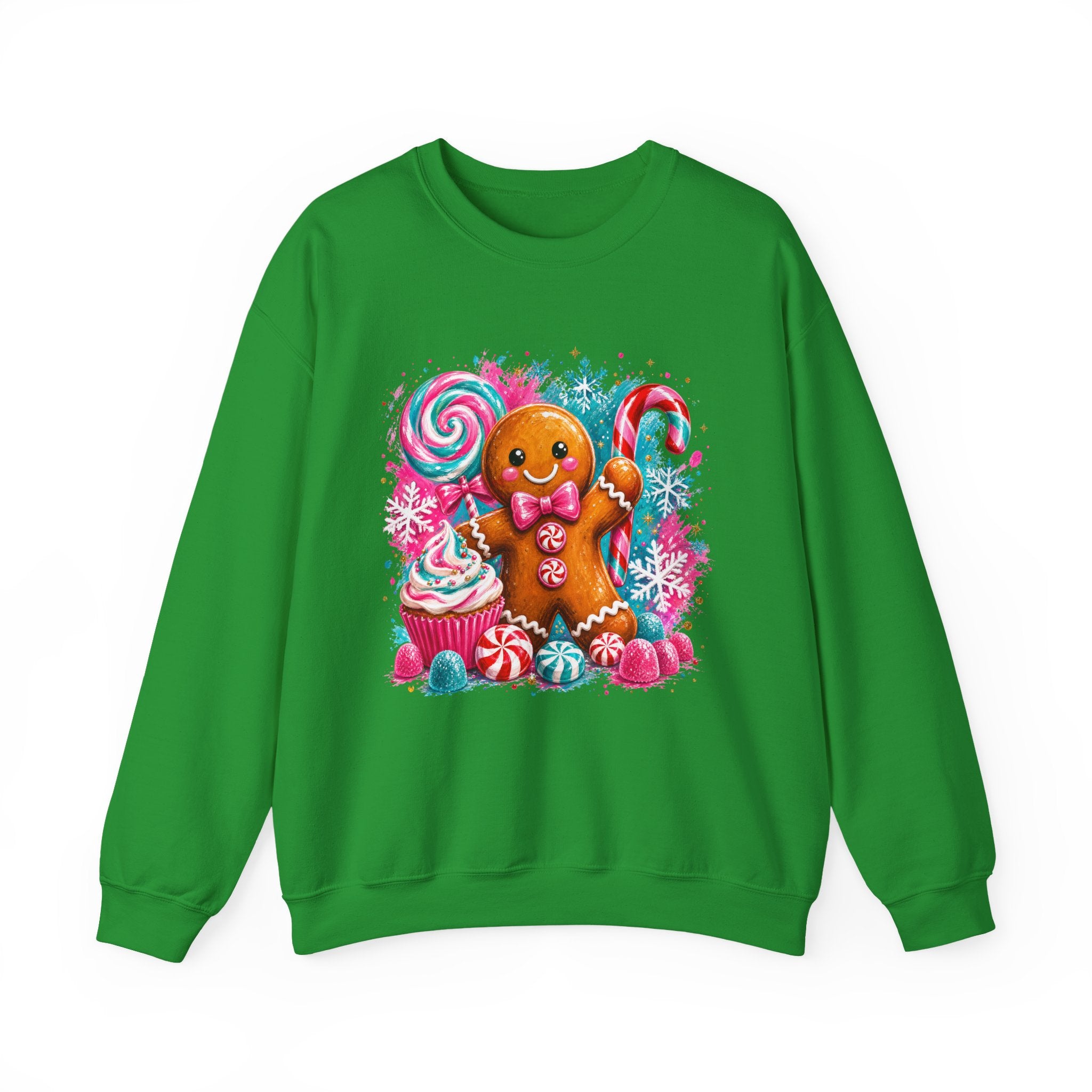 Christmas Gingerbread & Reindeer Crewneck Sweatshirt