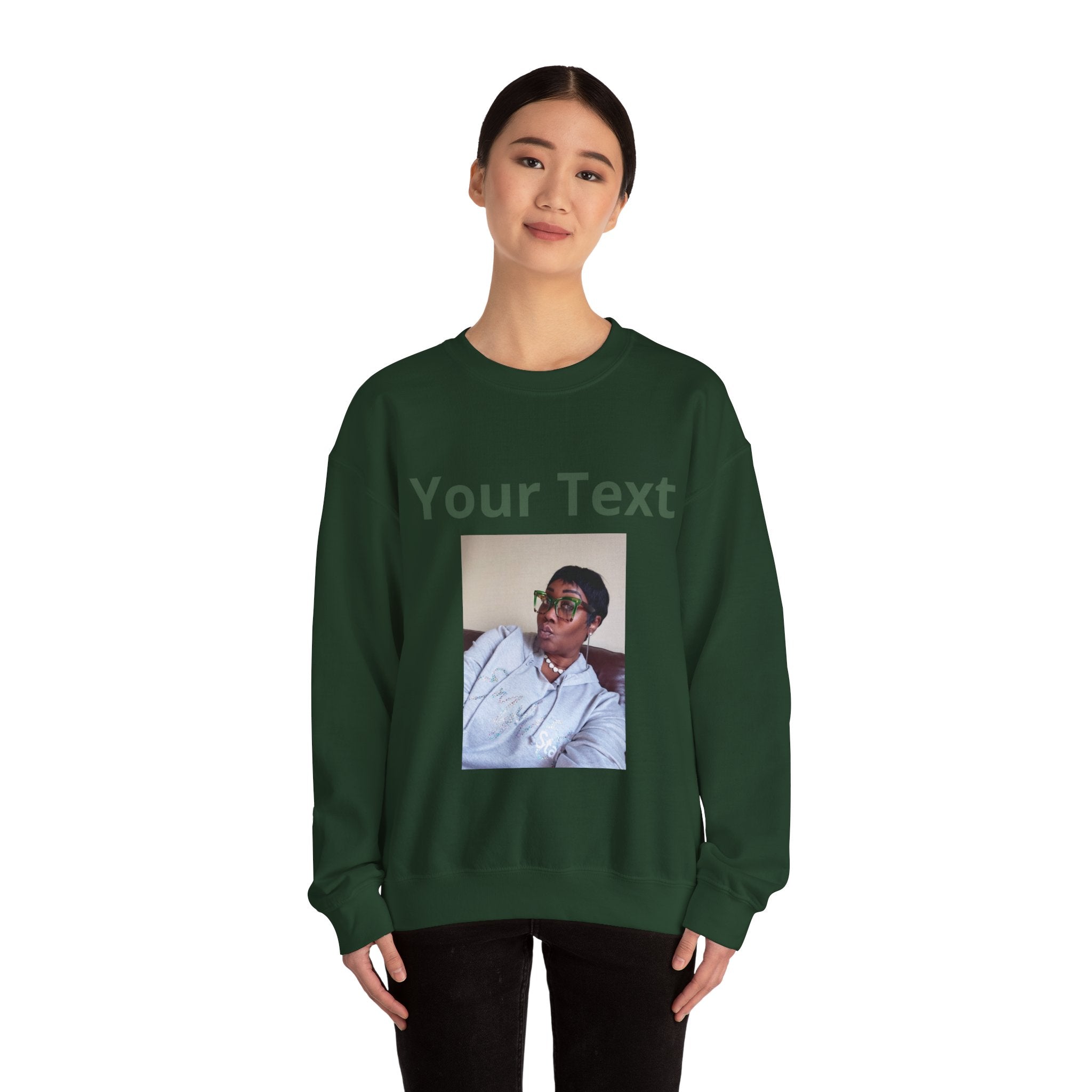 Customizable Front Photo/Text Crewneck Sweatshirt - Unisex Customizable Sweatshirt