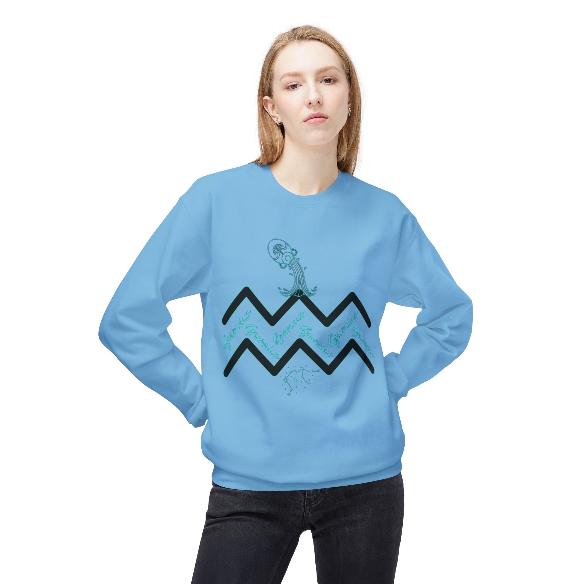 Aquarius Zodiac Sweatshirt — Water Wave Astrology Crewneck