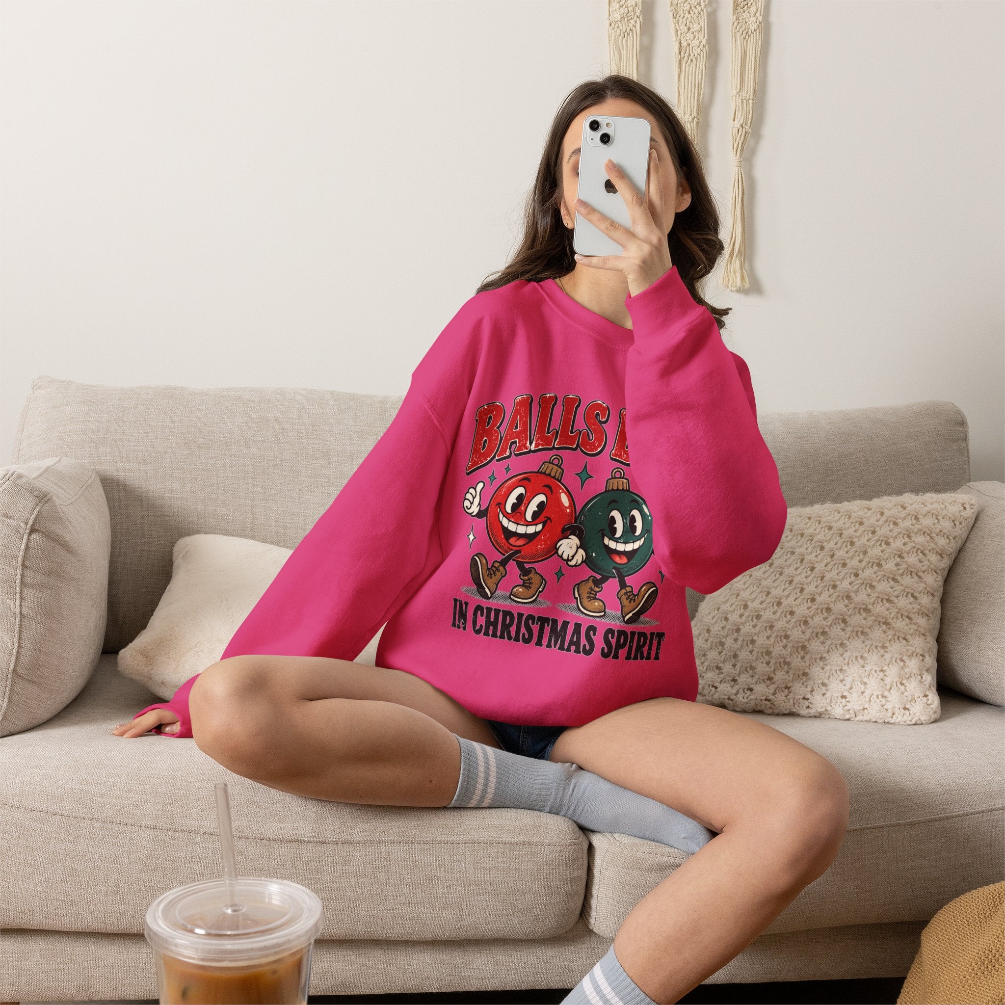 Balls Deep in Christmas Spirit Crewneck Sweatshirt