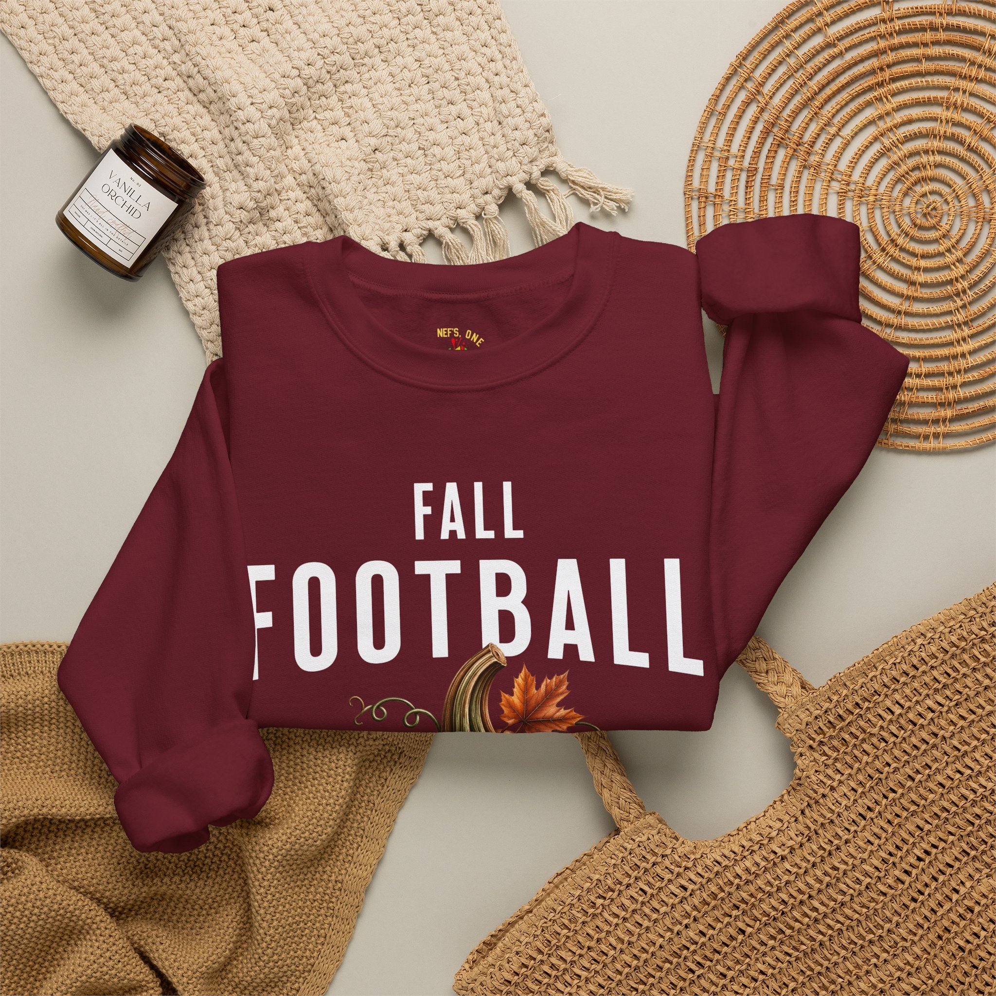 Fall Football Pumpkin Season Crewneck Sweatshirt