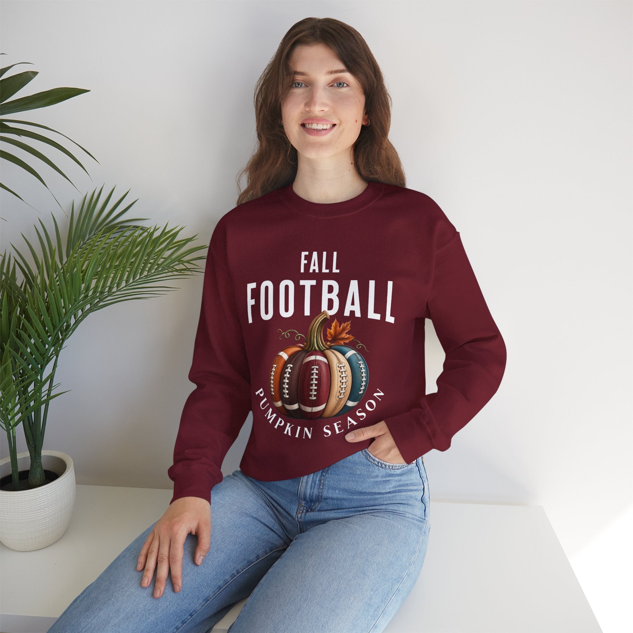 Fall Football Pumpkin Season Crewneck Sweatshirt