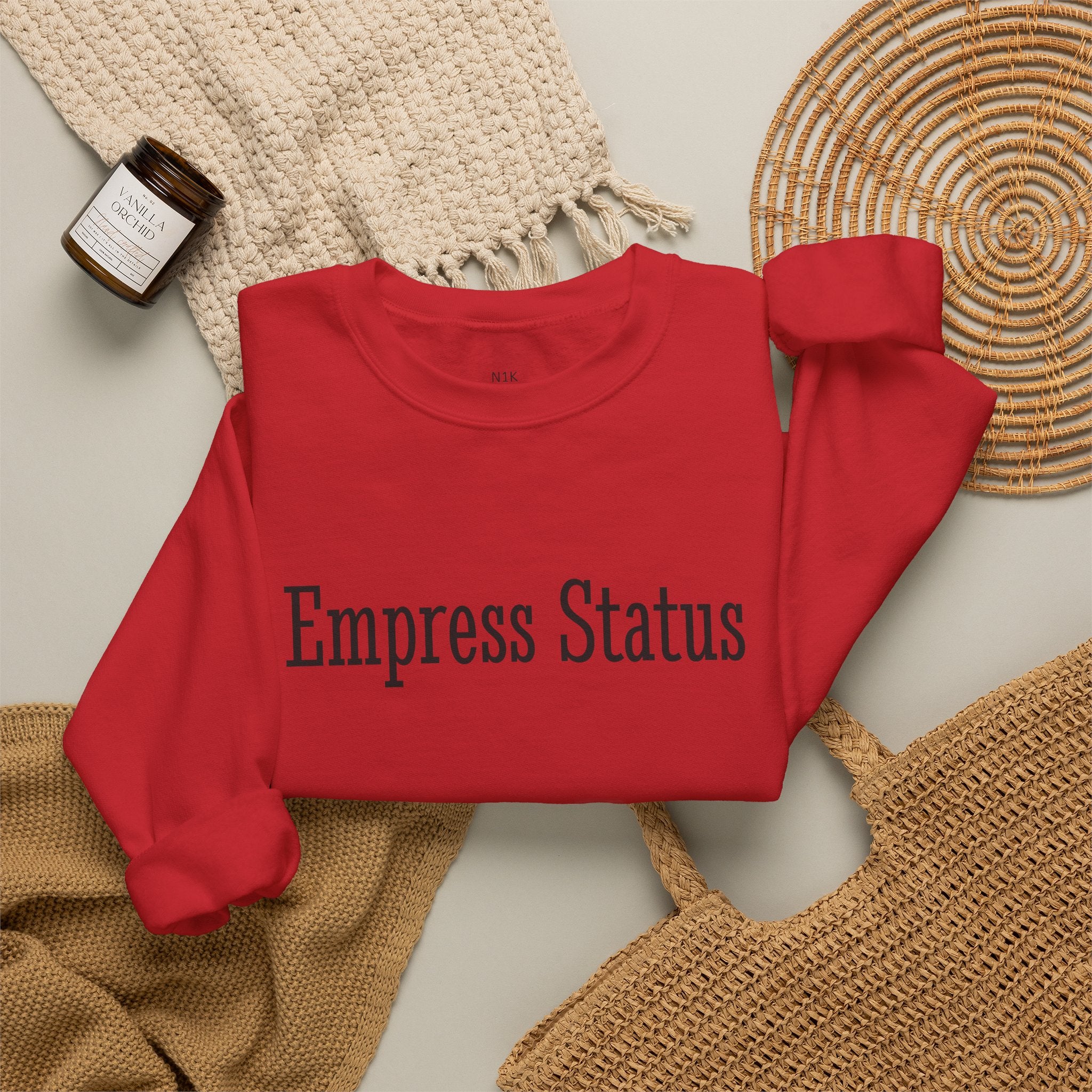 Empress Status Black Glitter Print Unisex Heavy Blend™ Crewneck Sweatshirt