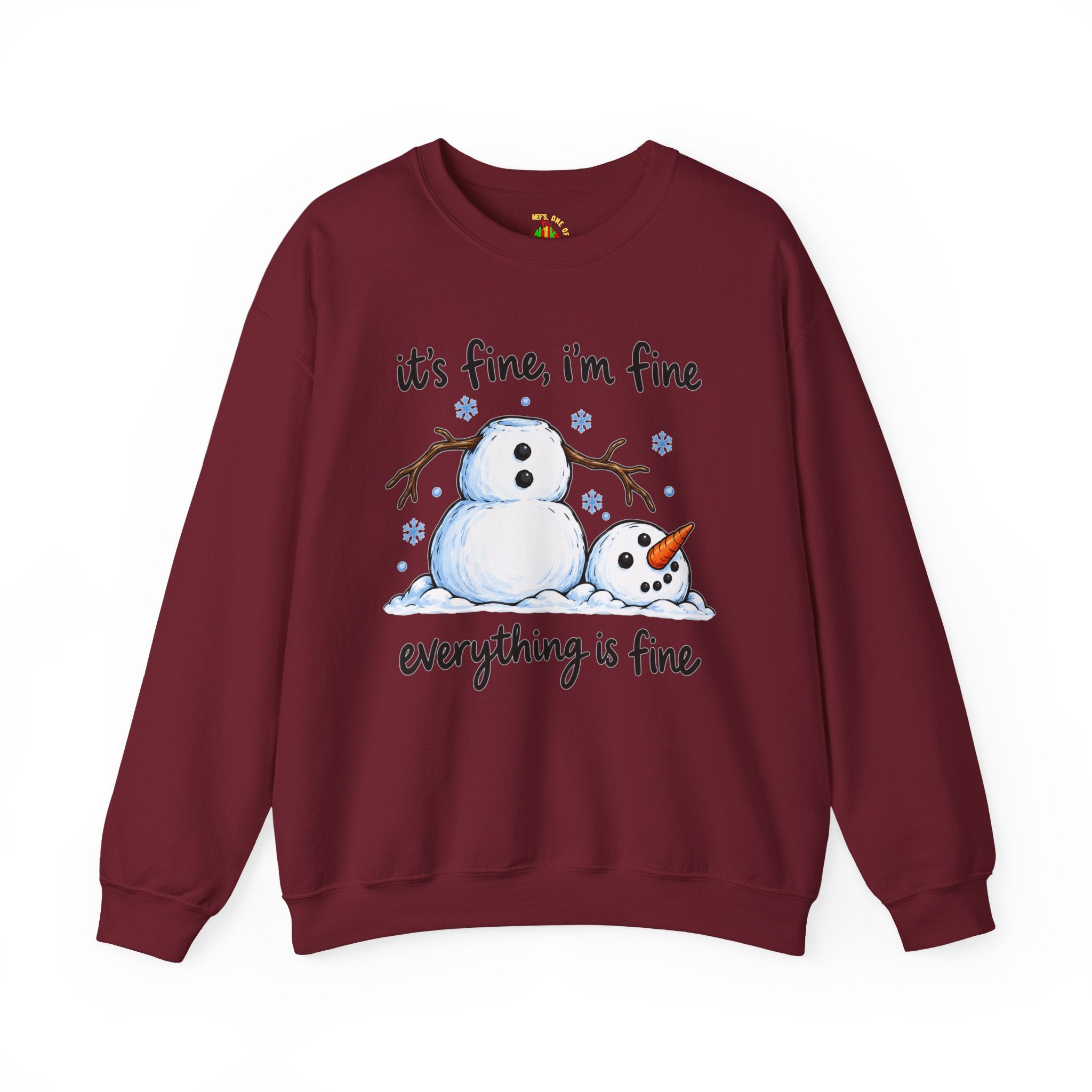 It’s Fine, I’m Fine, Everything Is Fine Snowman Christmas Sweatshirt
