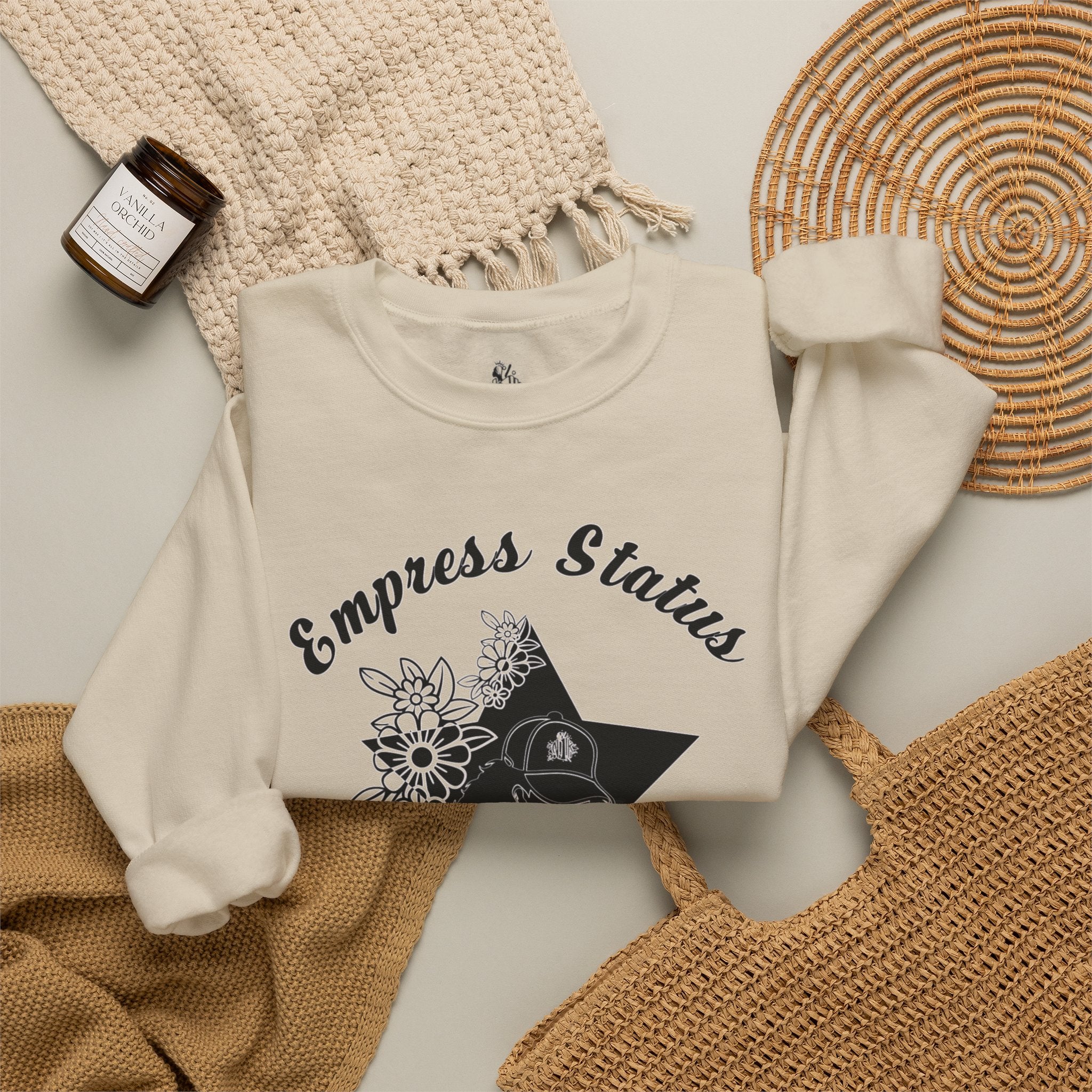 Empress Black Girl Floral Status Unisex Sweatshirt